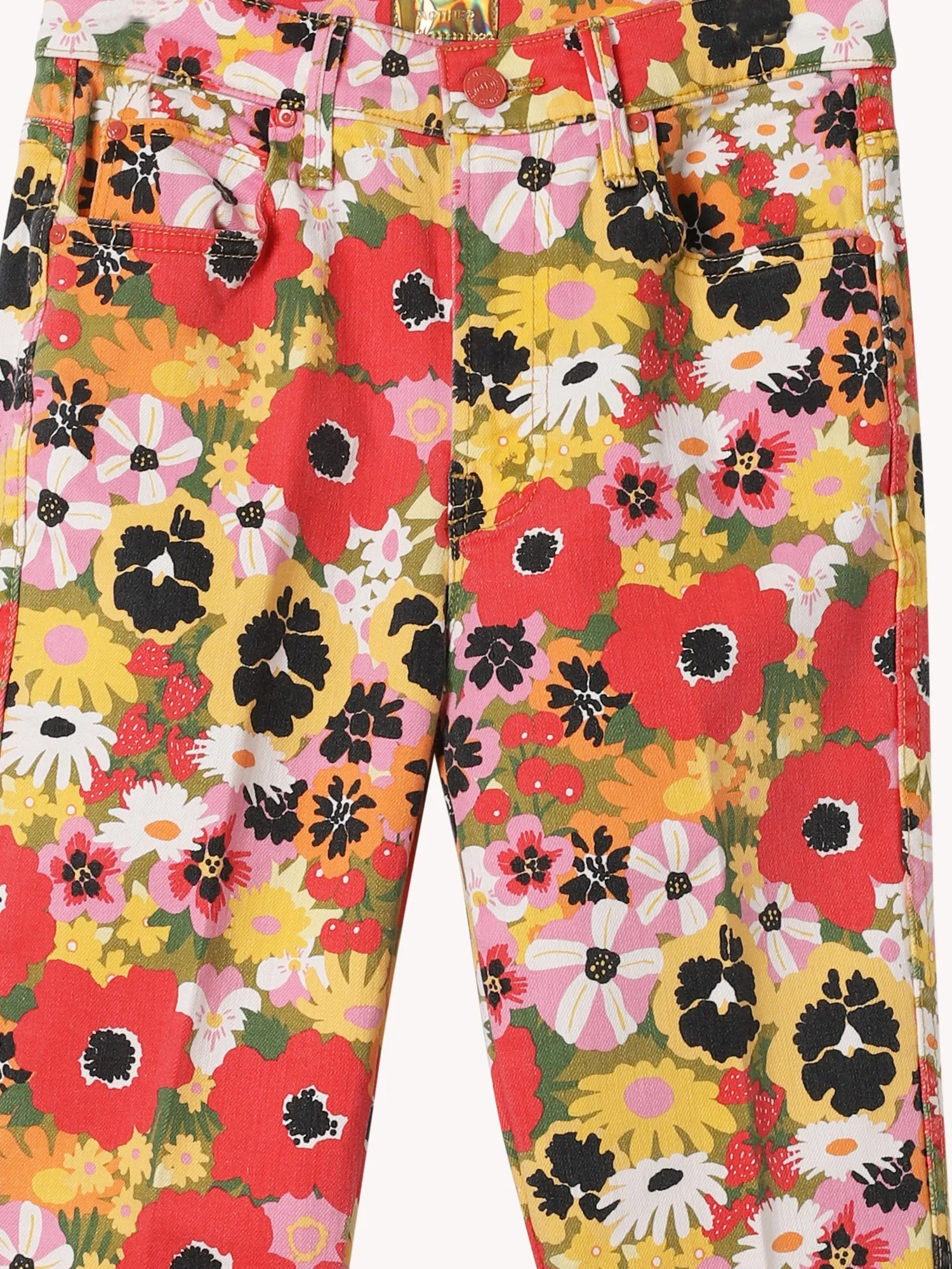 MID-RISE SMOKIN DOUBLE FLOOD JEANS IN FLOWERS AL FRESCO