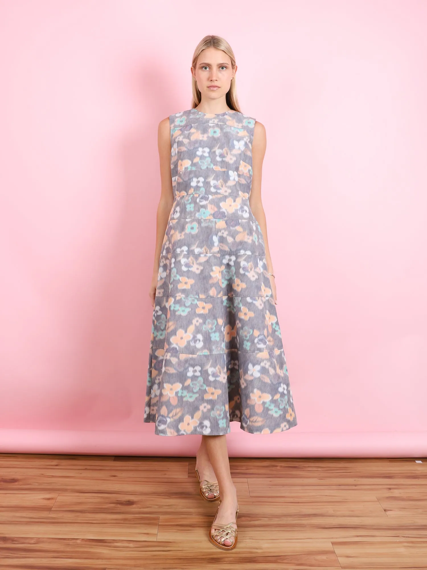 MULTICOLOR FLORAL SLEEVELESS DRESS