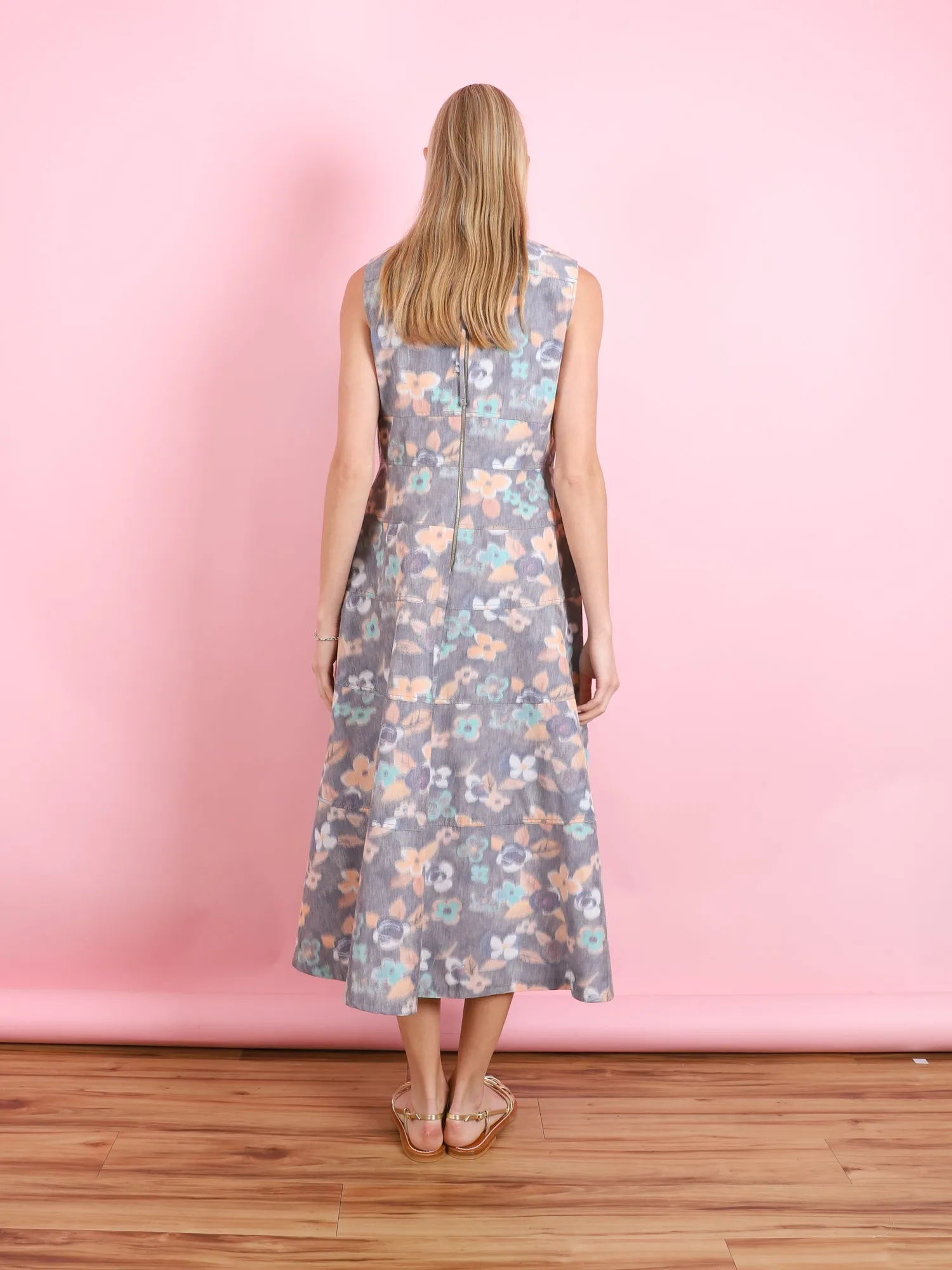 MULTICOLOR FLORAL SLEEVELESS DRESS