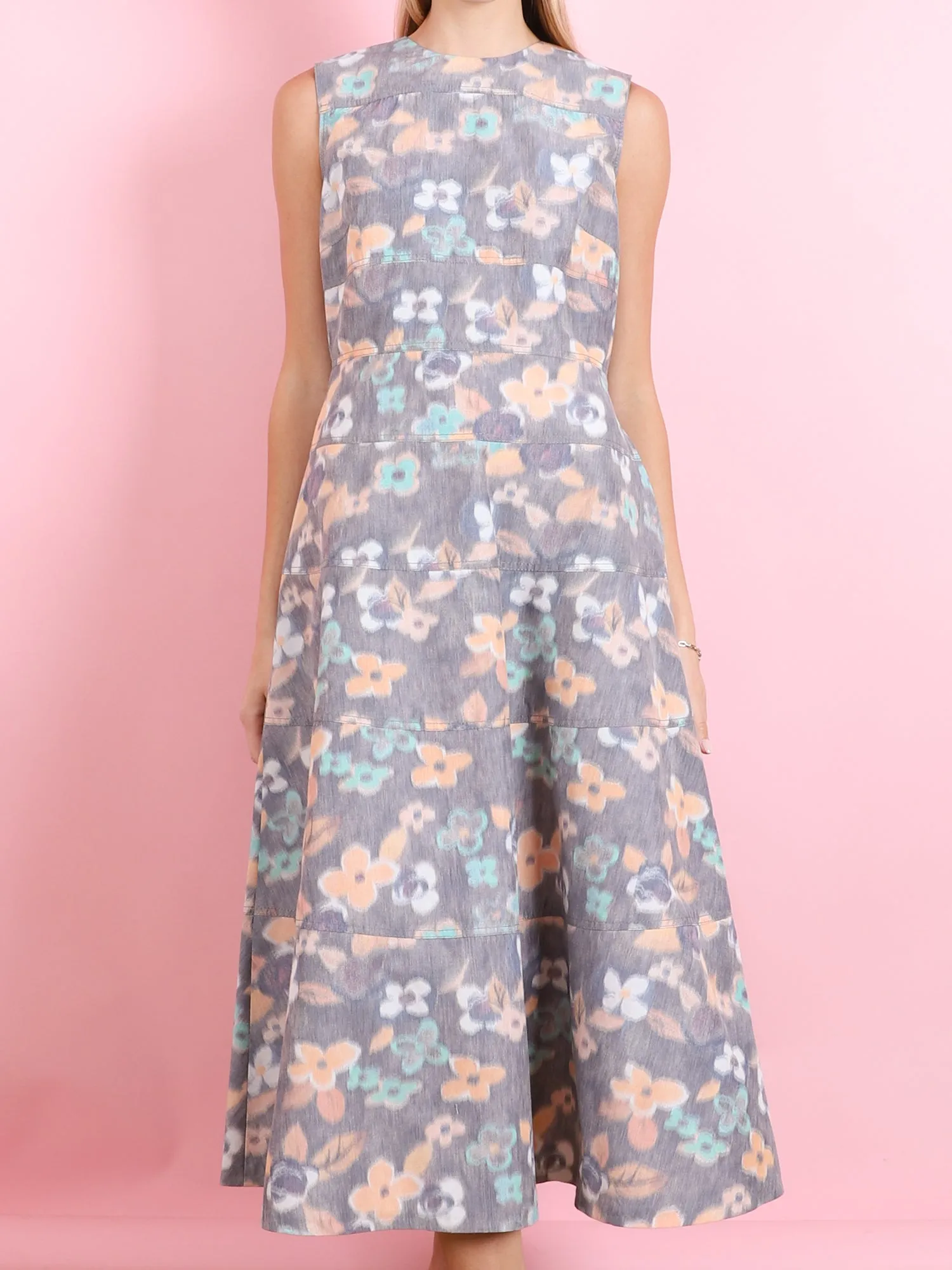 MULTICOLOR FLORAL SLEEVELESS DRESS