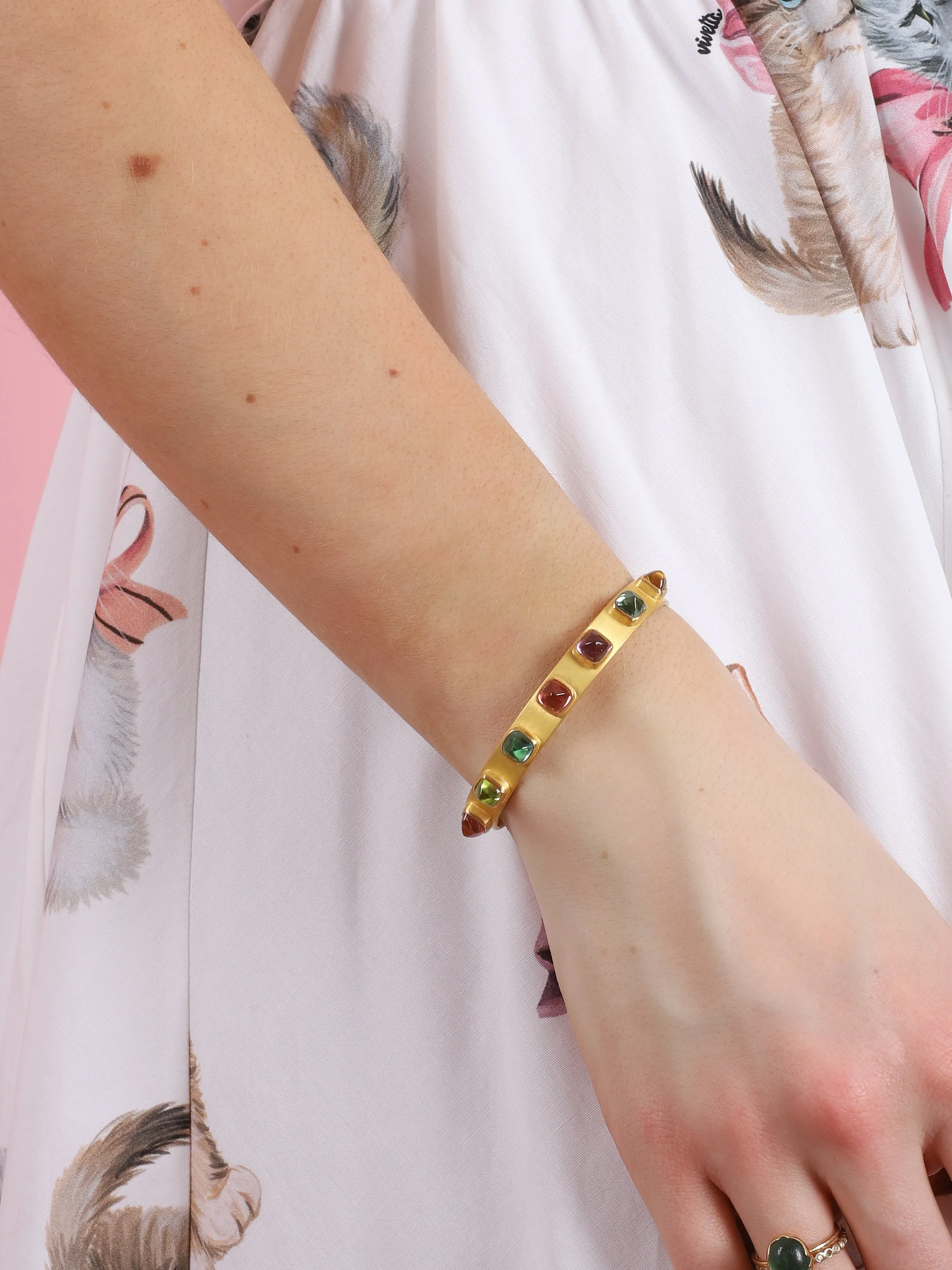Multicolored Gemstone Cuff