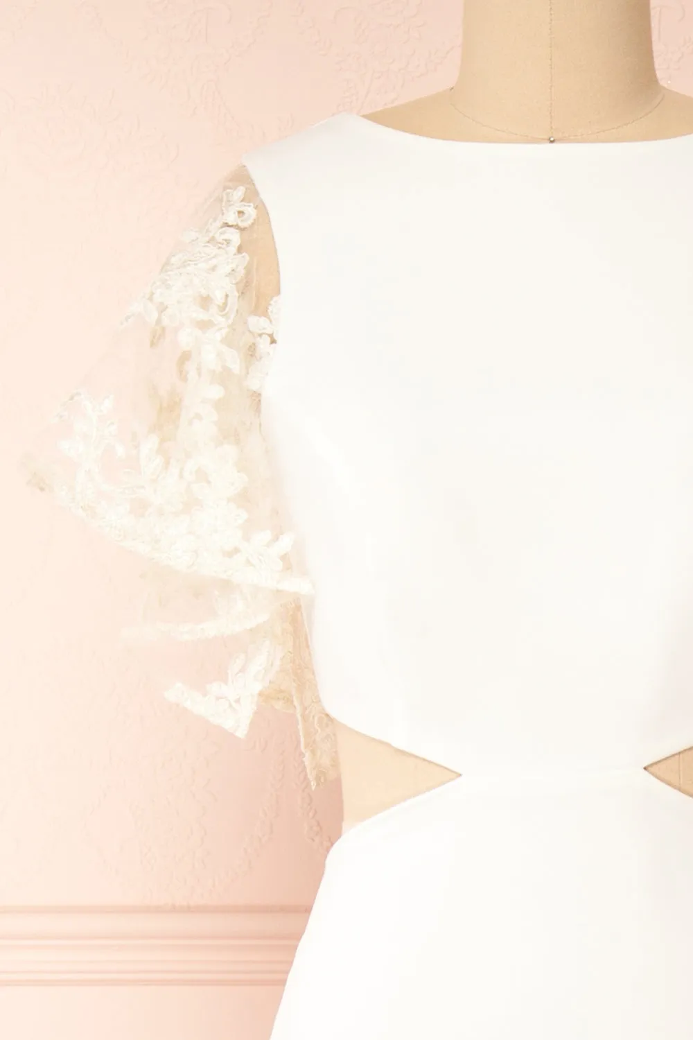 Myranie Ivory | Mermaid Maxi Dress w/ Lace Sleeves