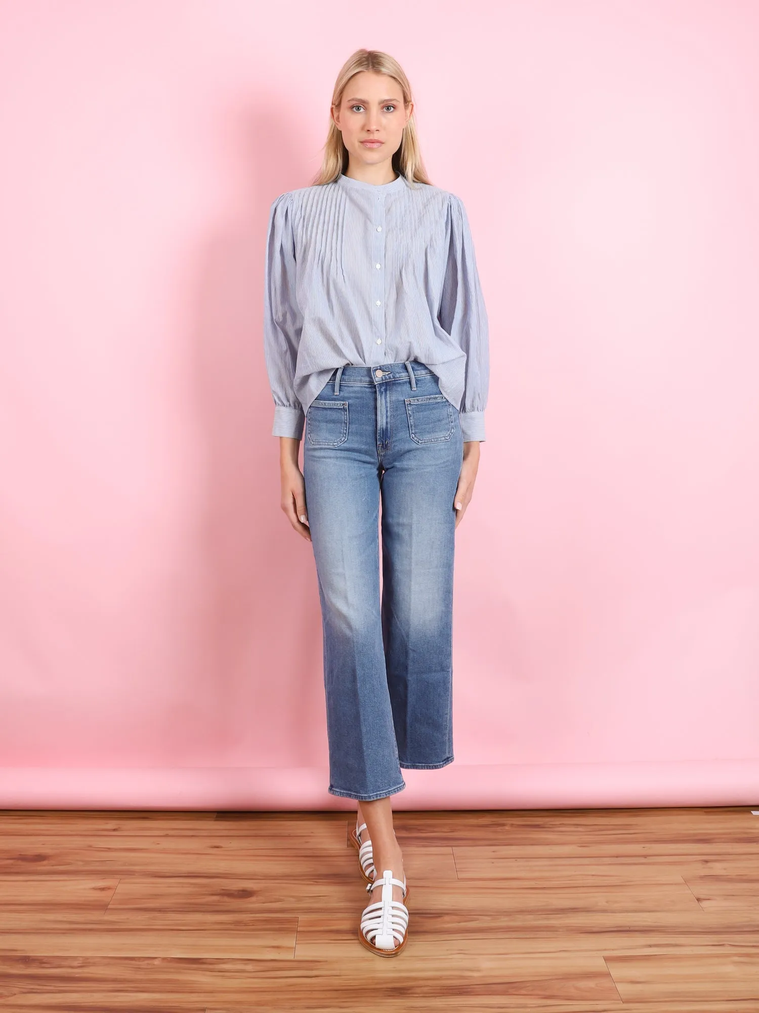 PATCH POCKET MID RISE MAVEN ANKLE JEAN IN AVANT GARDENER