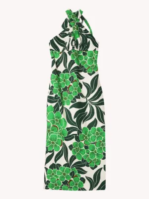 PERLA MIDI DRESS IN PALM BEACH