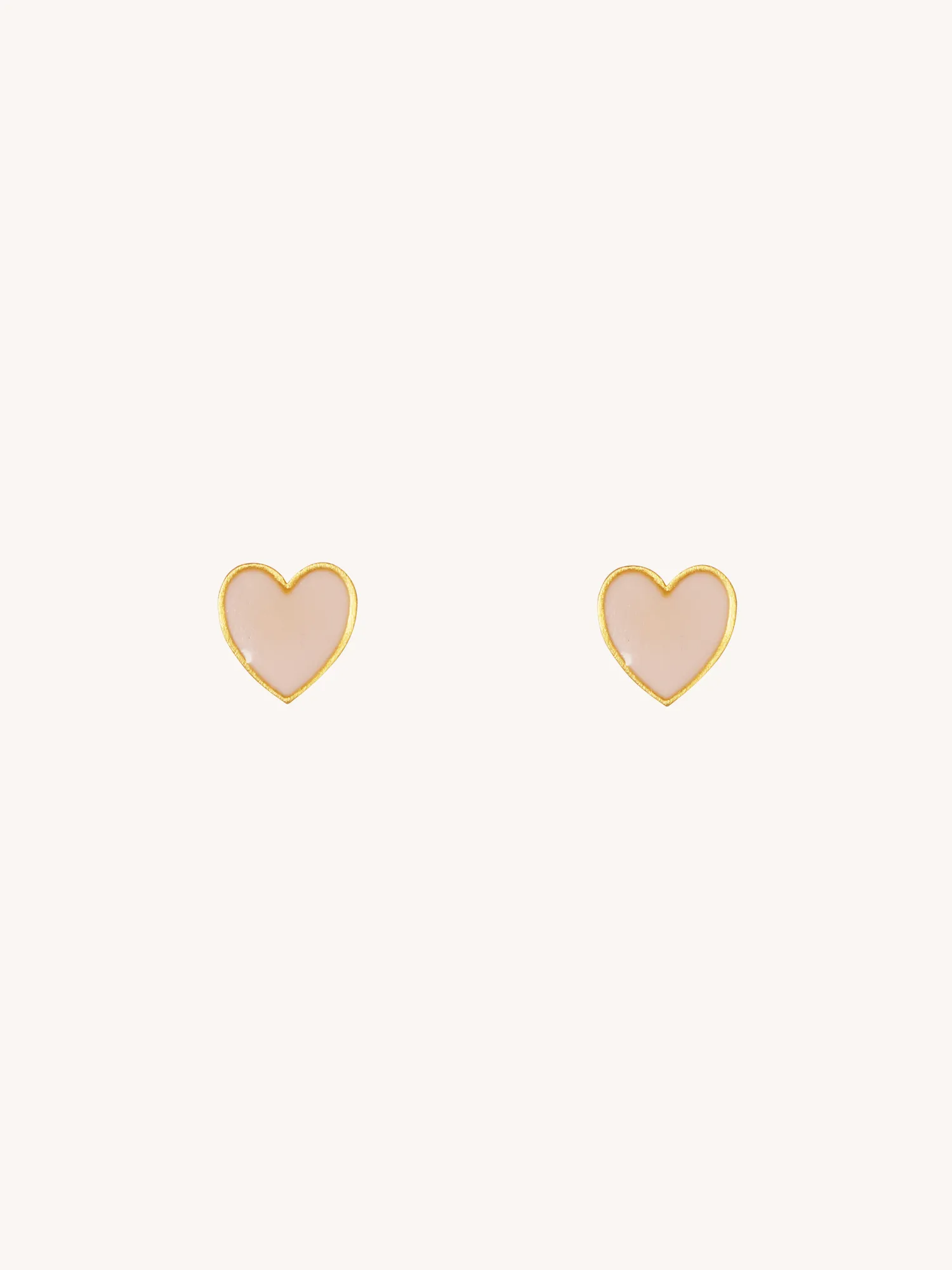 Pink Enamel Heart Stud Earrings