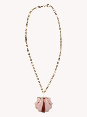Pink Opal Shell Pendant Necklace