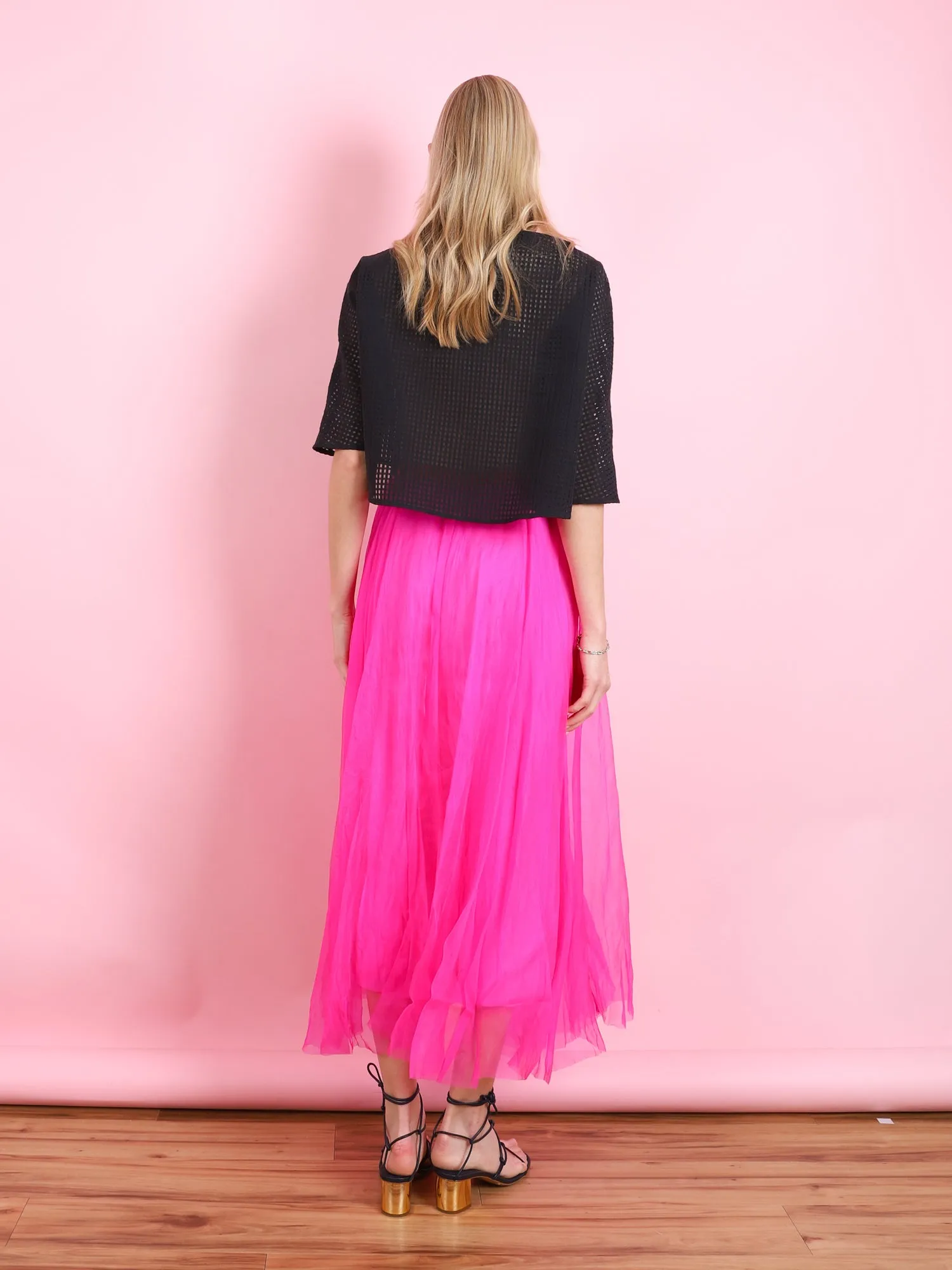 PINK ORGANZA MAXI SKIRT