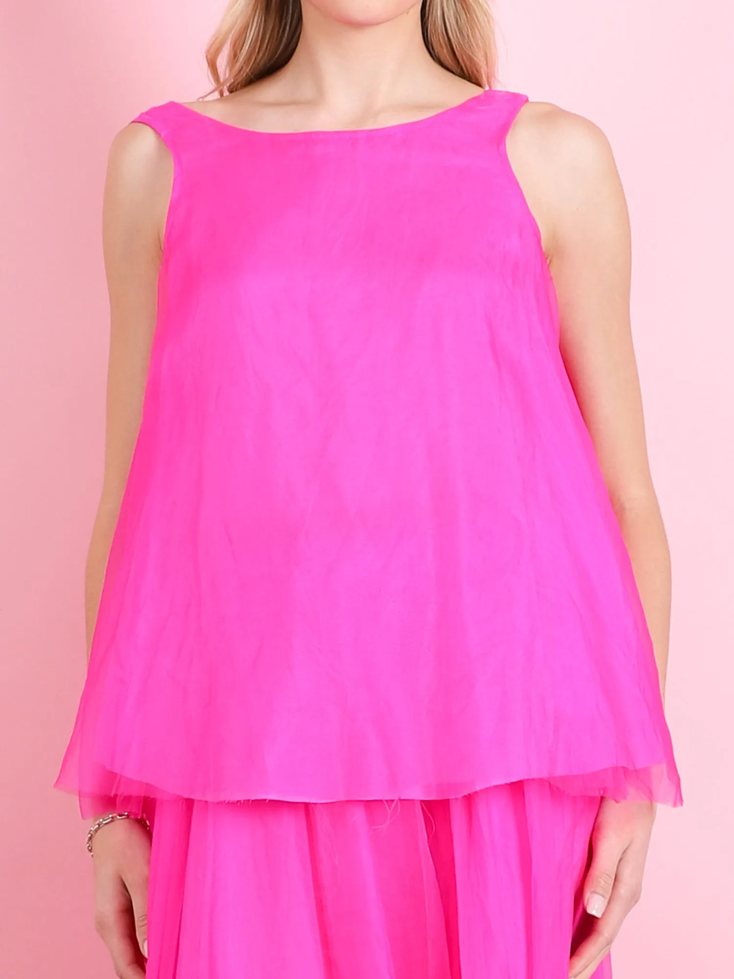 PINK ORGANZA SWING TOP