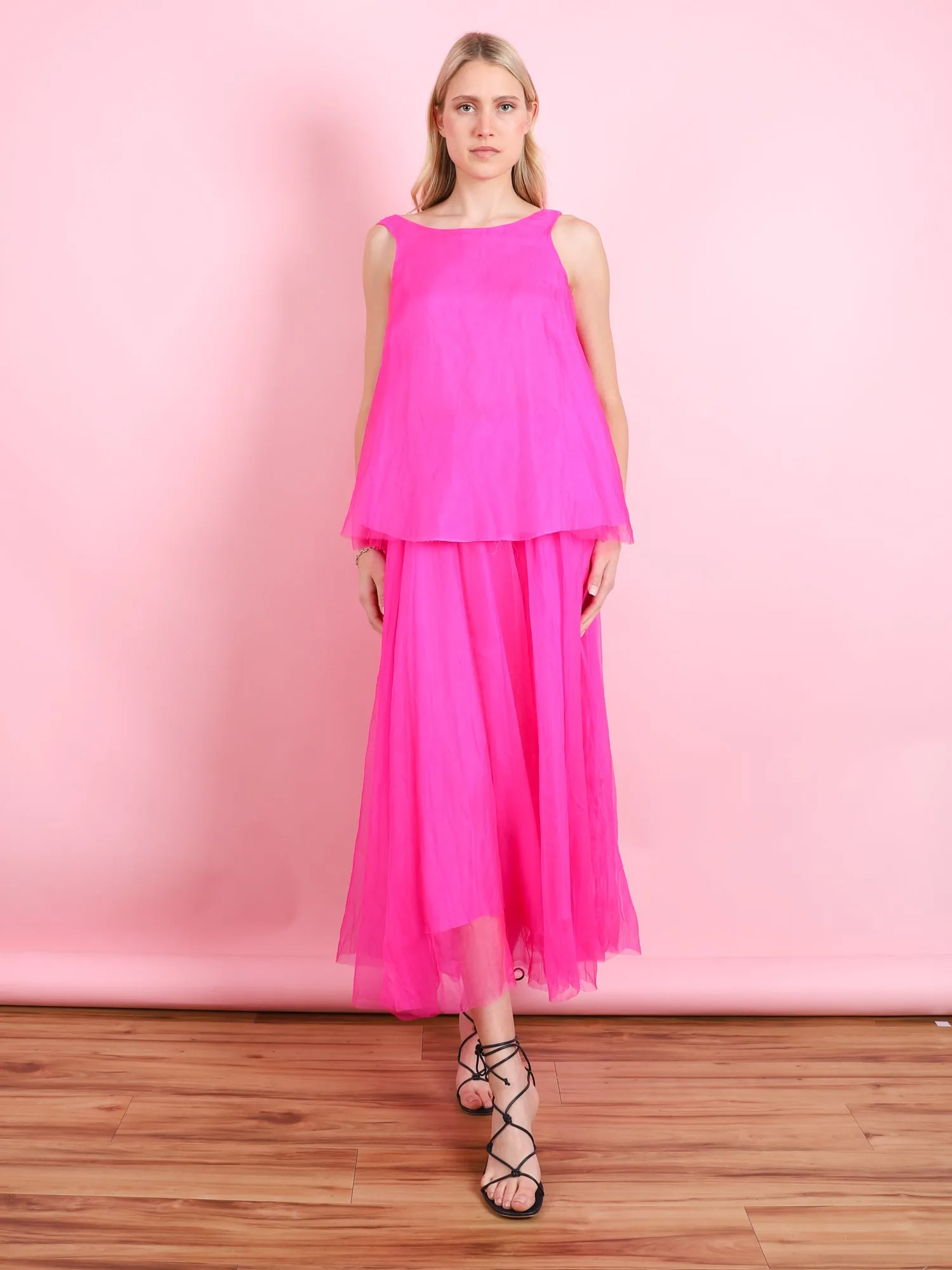 PINK ORGANZA SWING TOP