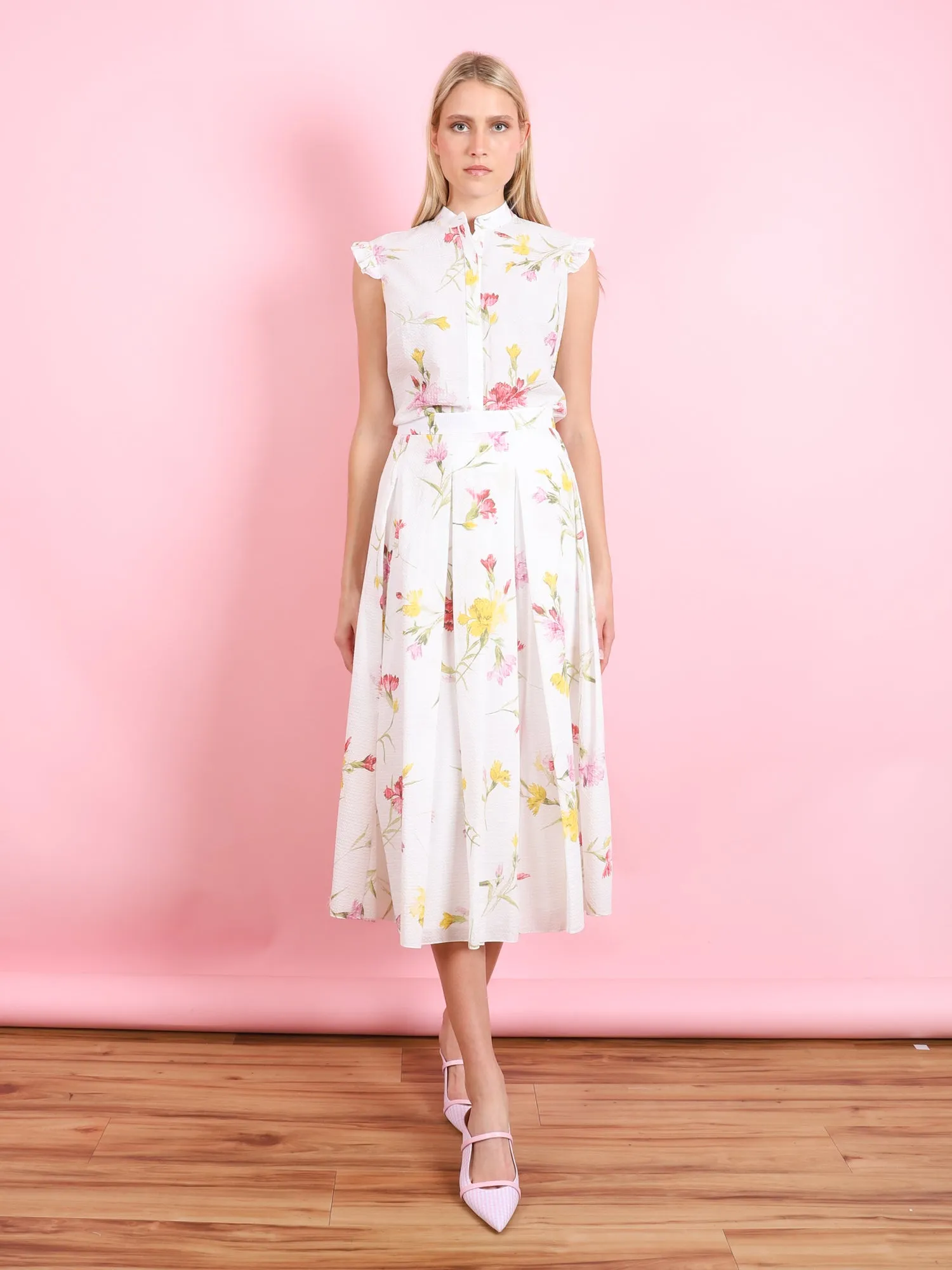 PLEATED MIDI SKIRT