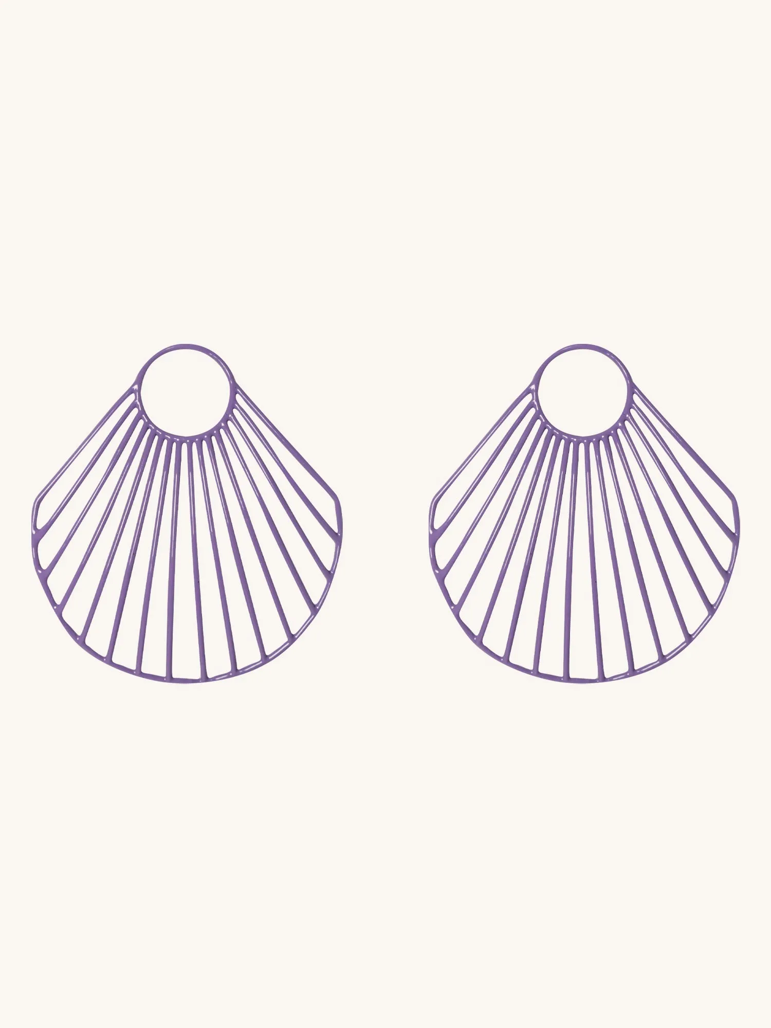 Purple Large Clam Shell Earrings
