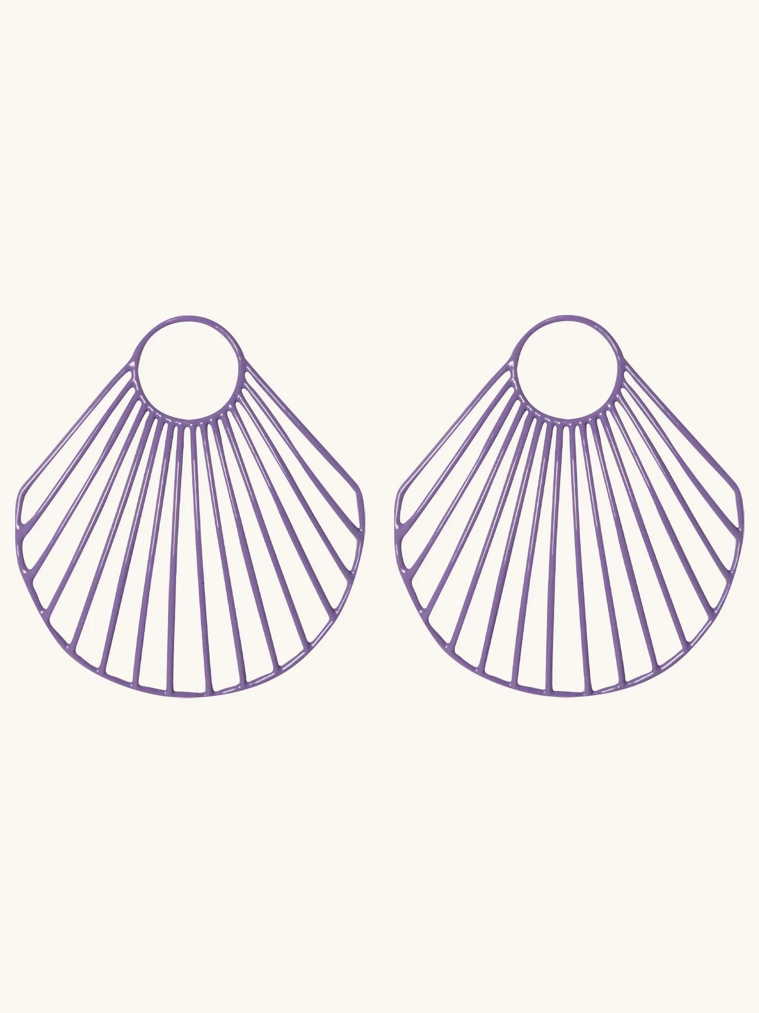 Purple Large Clam Shell Earrings
