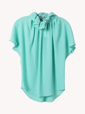 RUFFLED NECK BLOUSE