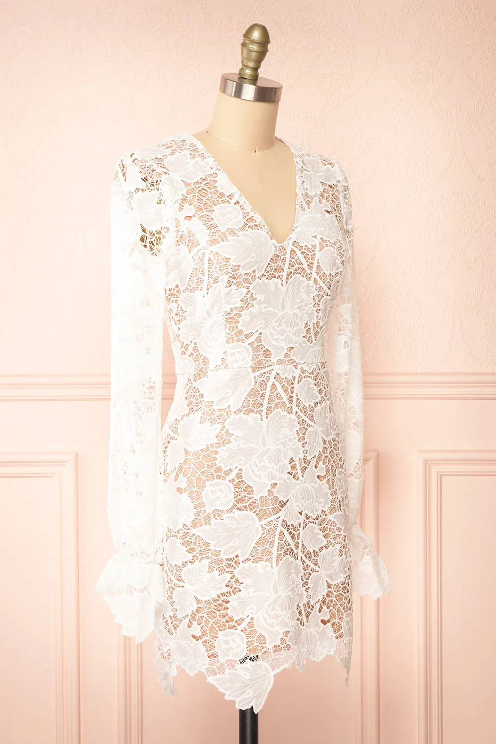Samantha | White Short Lace Dress