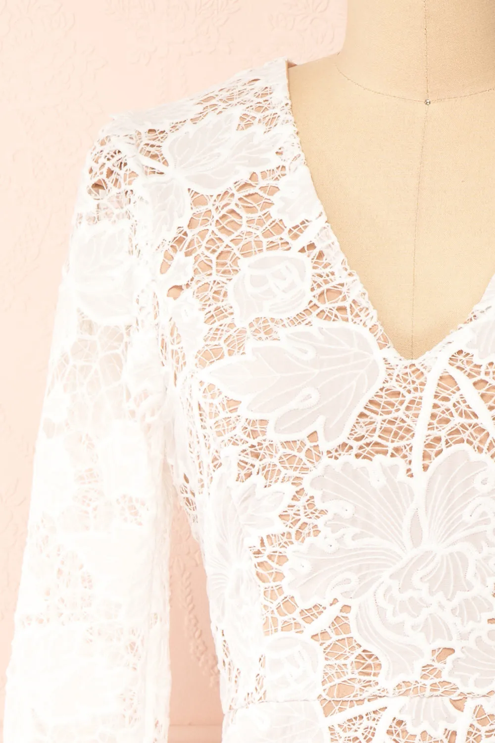 Samantha | White Short Lace Dress