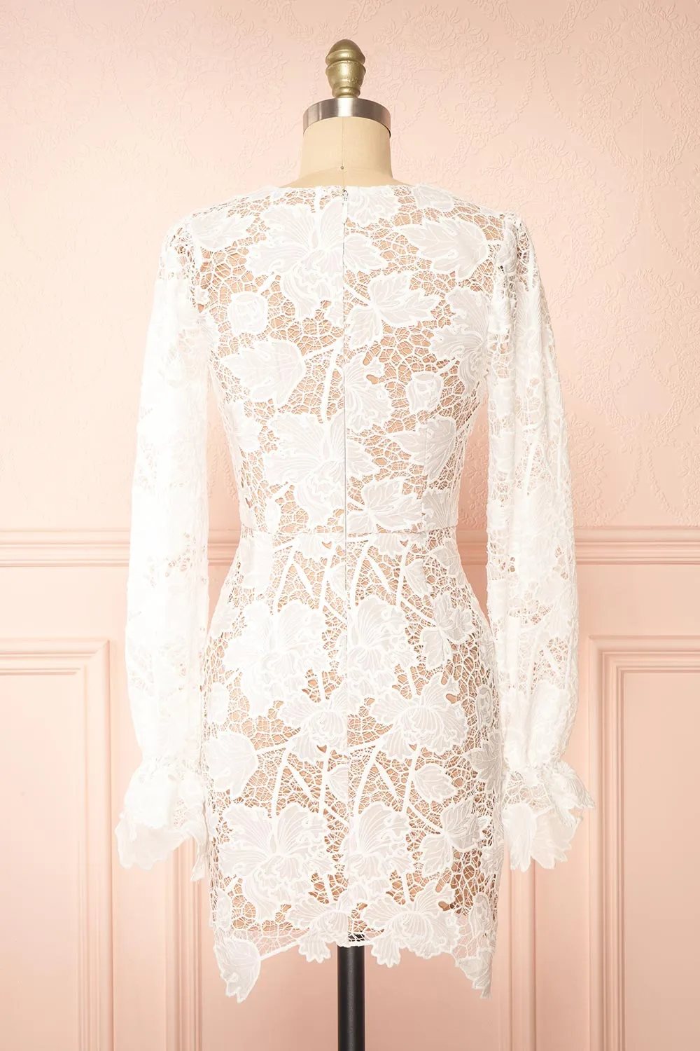 Samantha | White Short Lace Dress