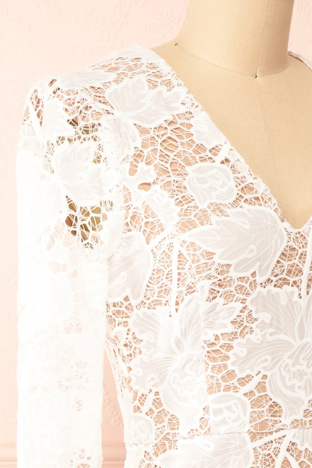 Samantha | White Short Lace Dress