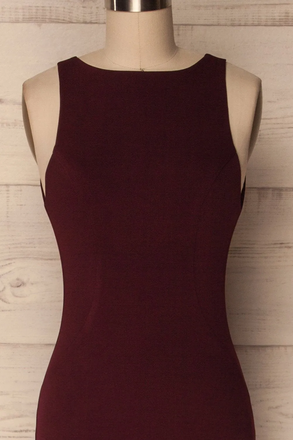 Sanya Burgundy | Backless Mermaid Gown
