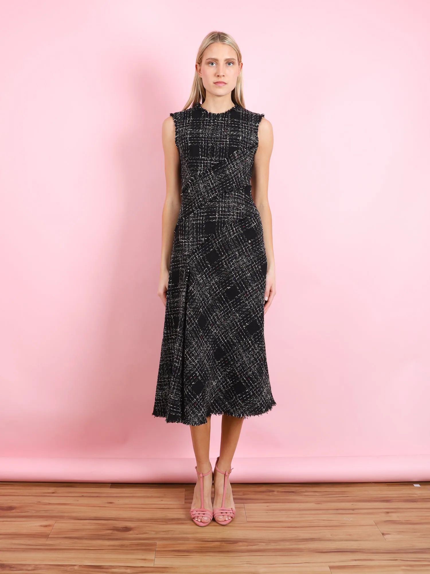 SLEEVELESS A-LINE MIDI DRESS