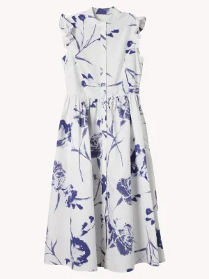 SLEEVELESS FLARED MIDI DRESS