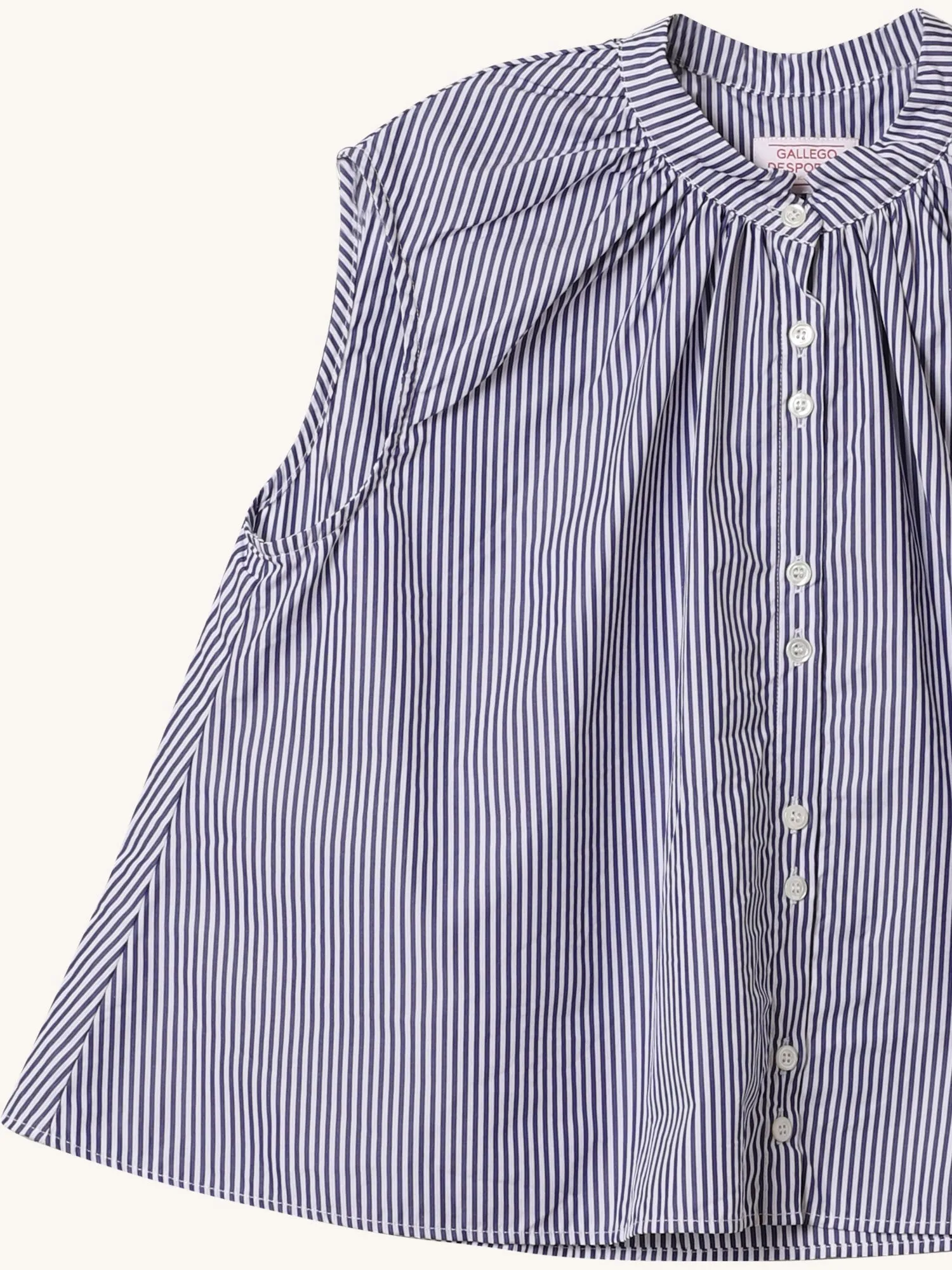 Sleeveless Shirred Collar Top