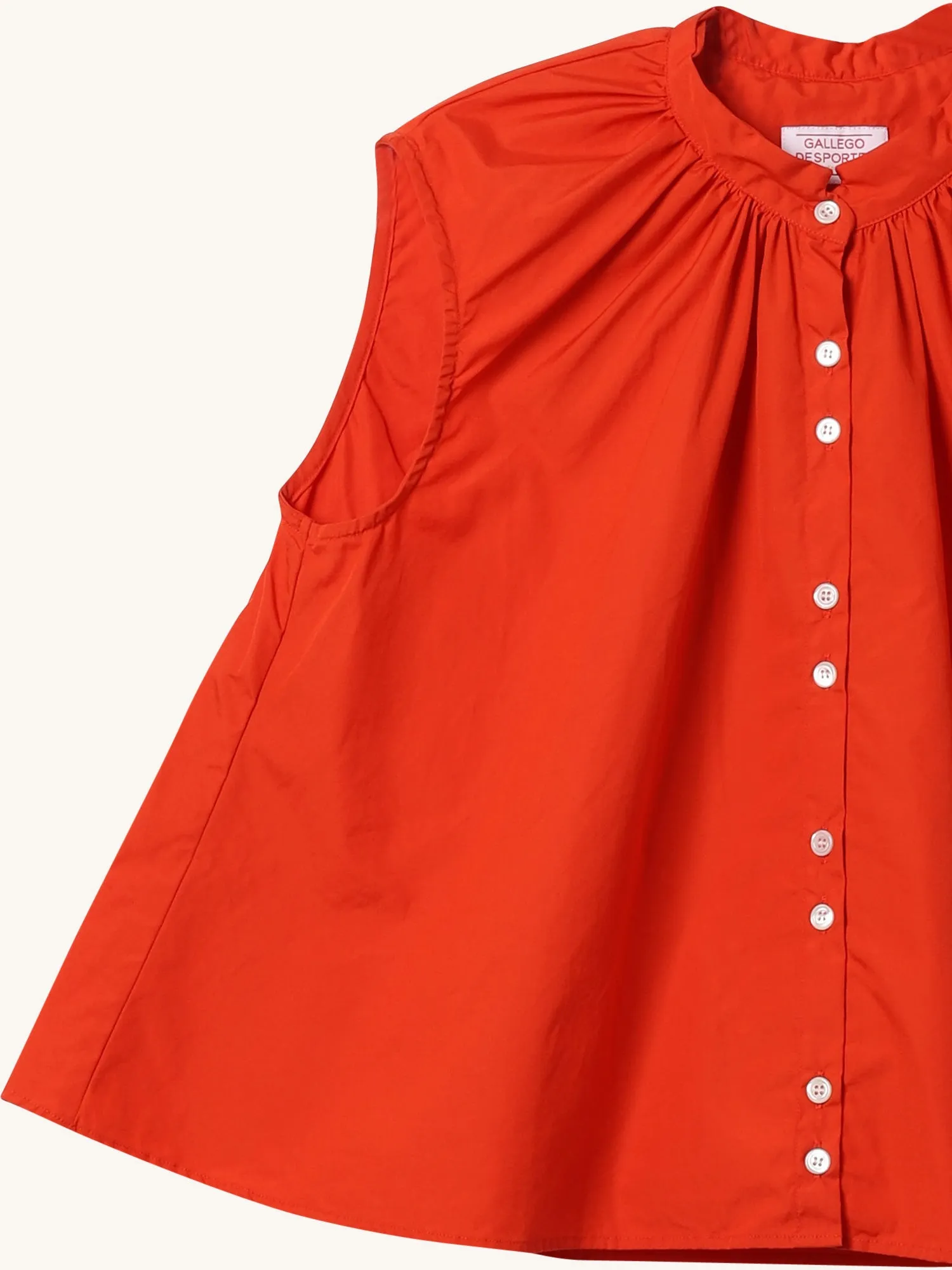 Sleeveless Shirred Collar Top