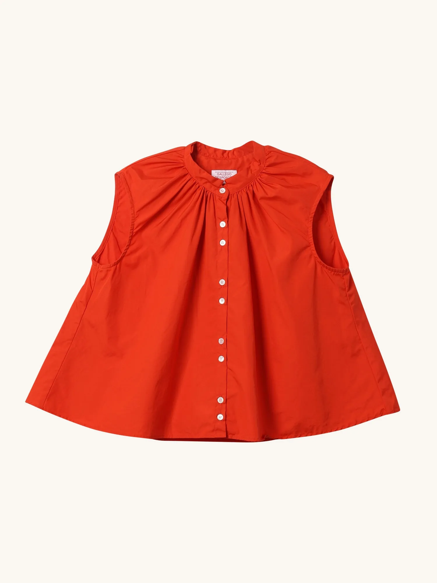 Sleeveless Shirred Collar Top