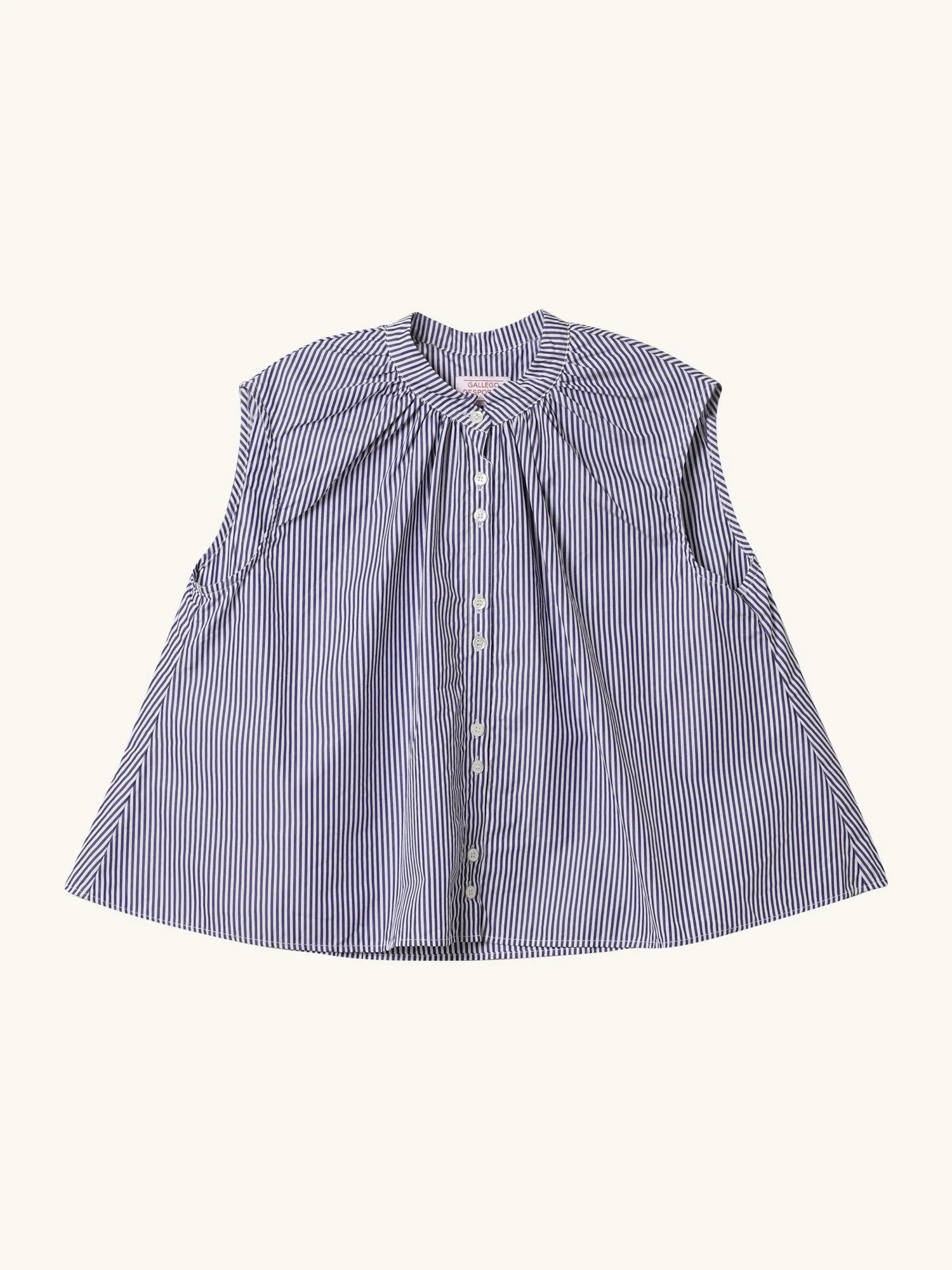 Sleeveless Shirred Collar Top