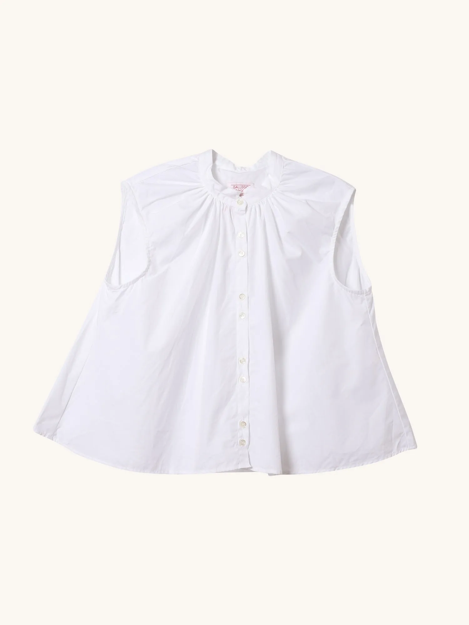 Sleeveless Shirred Collar Top