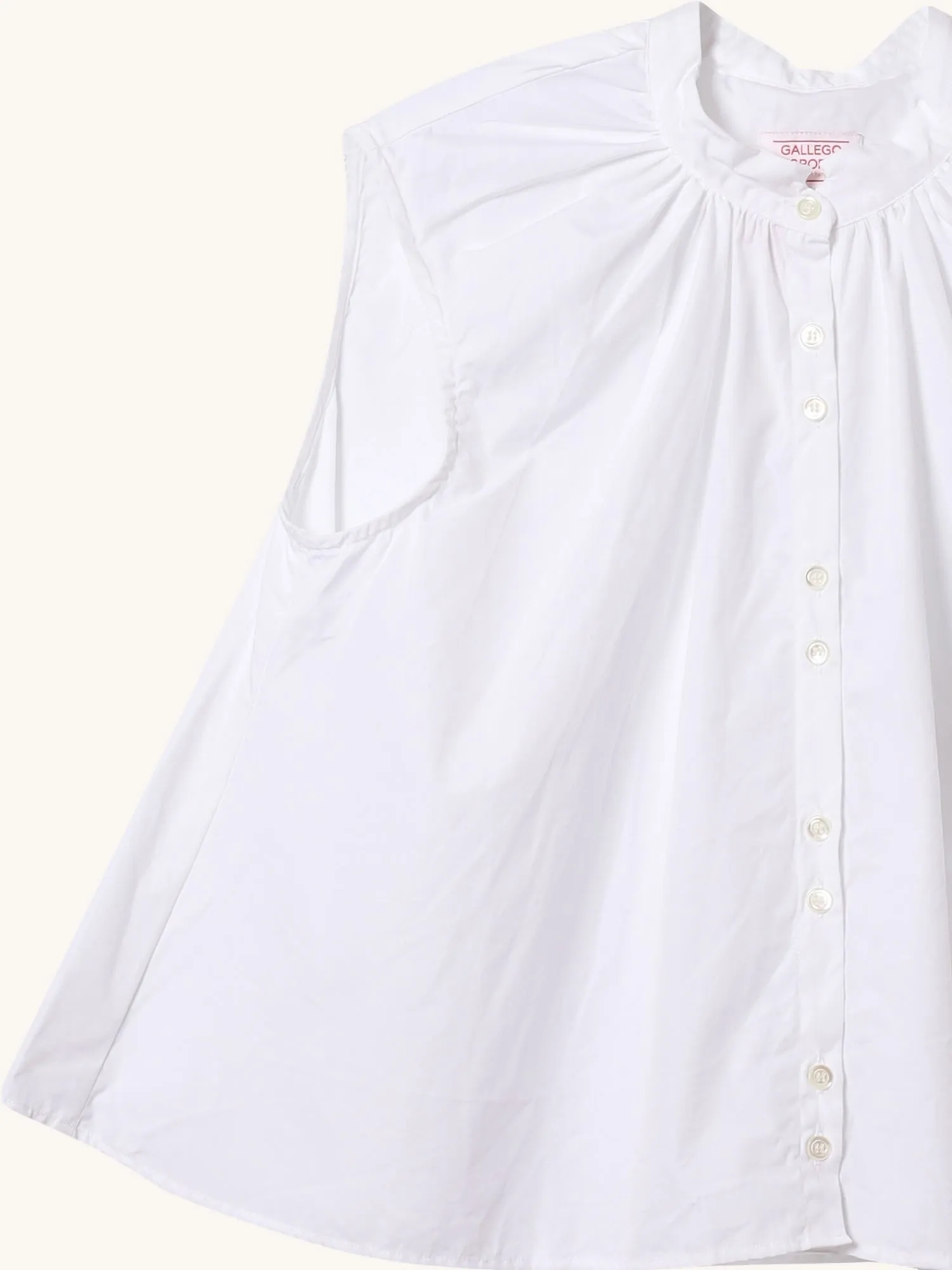 Sleeveless Shirred Collar Top