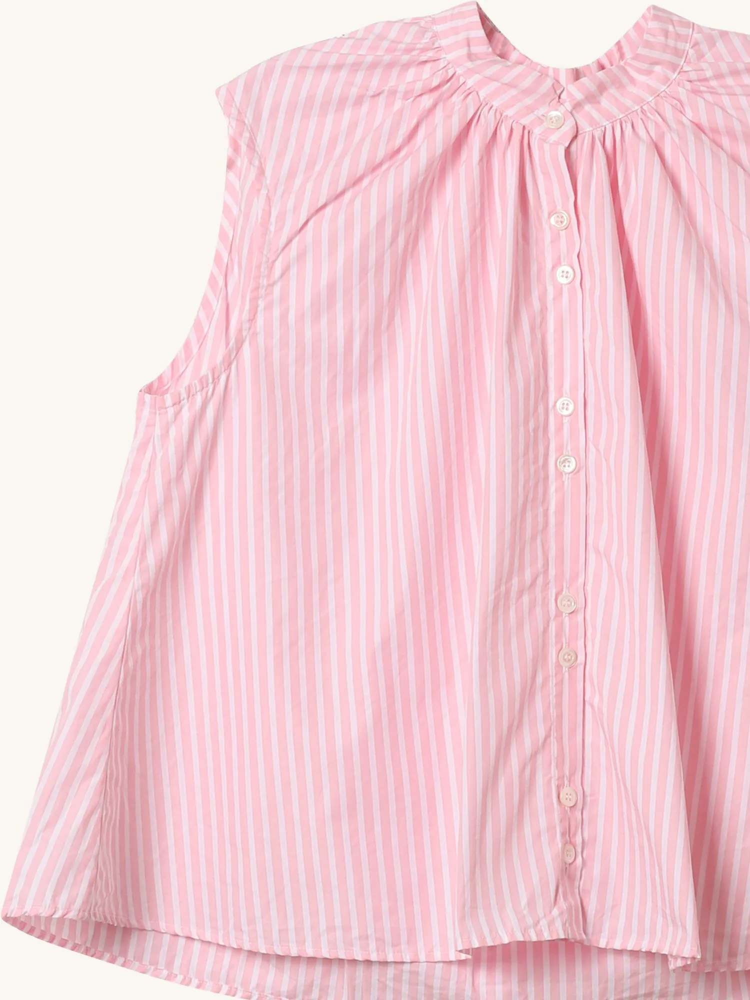 Sleeveless Shirred Collar Top