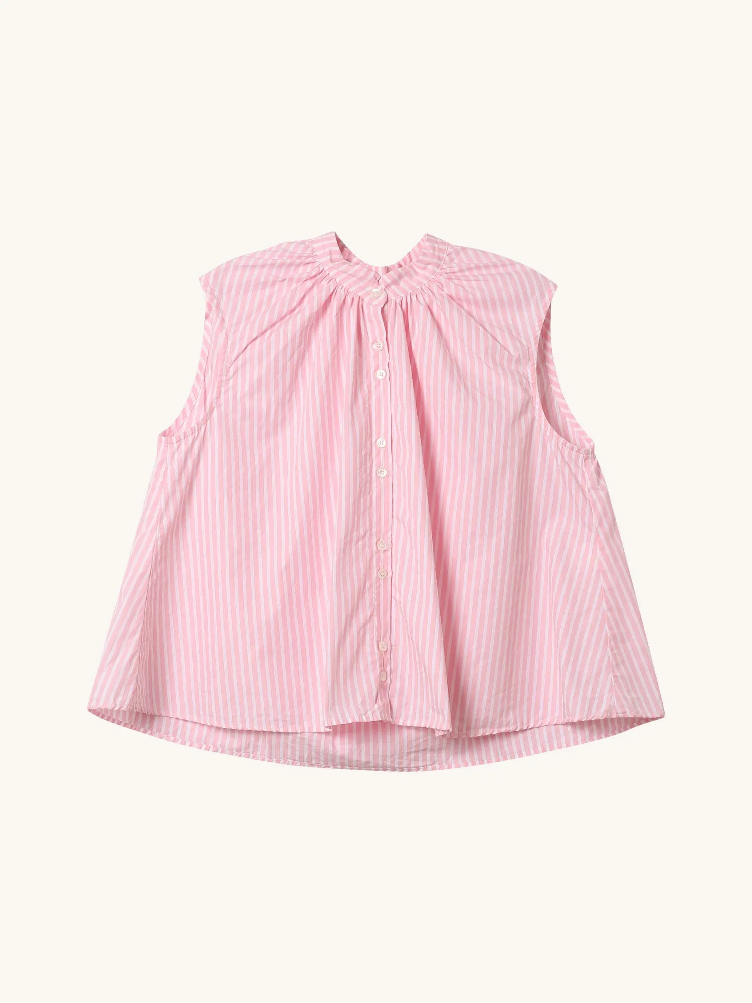 Sleeveless Shirred Collar Top
