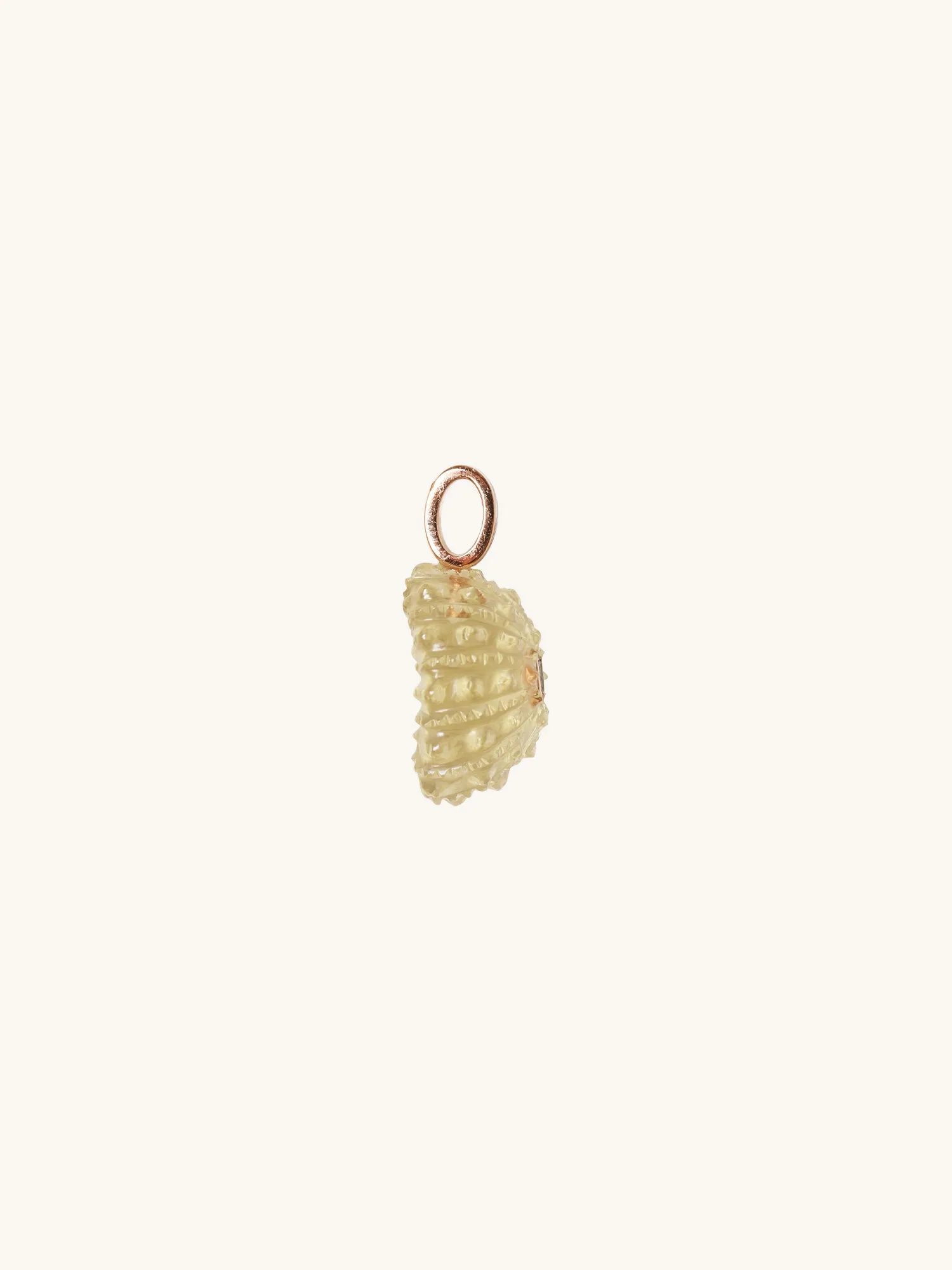 Small Lemon Quartz Urchin Pendant with Diamond