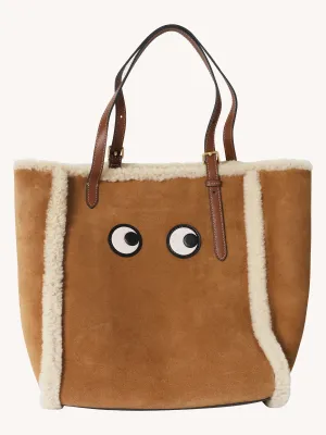 Small Suede & Shearling Eyes Tote