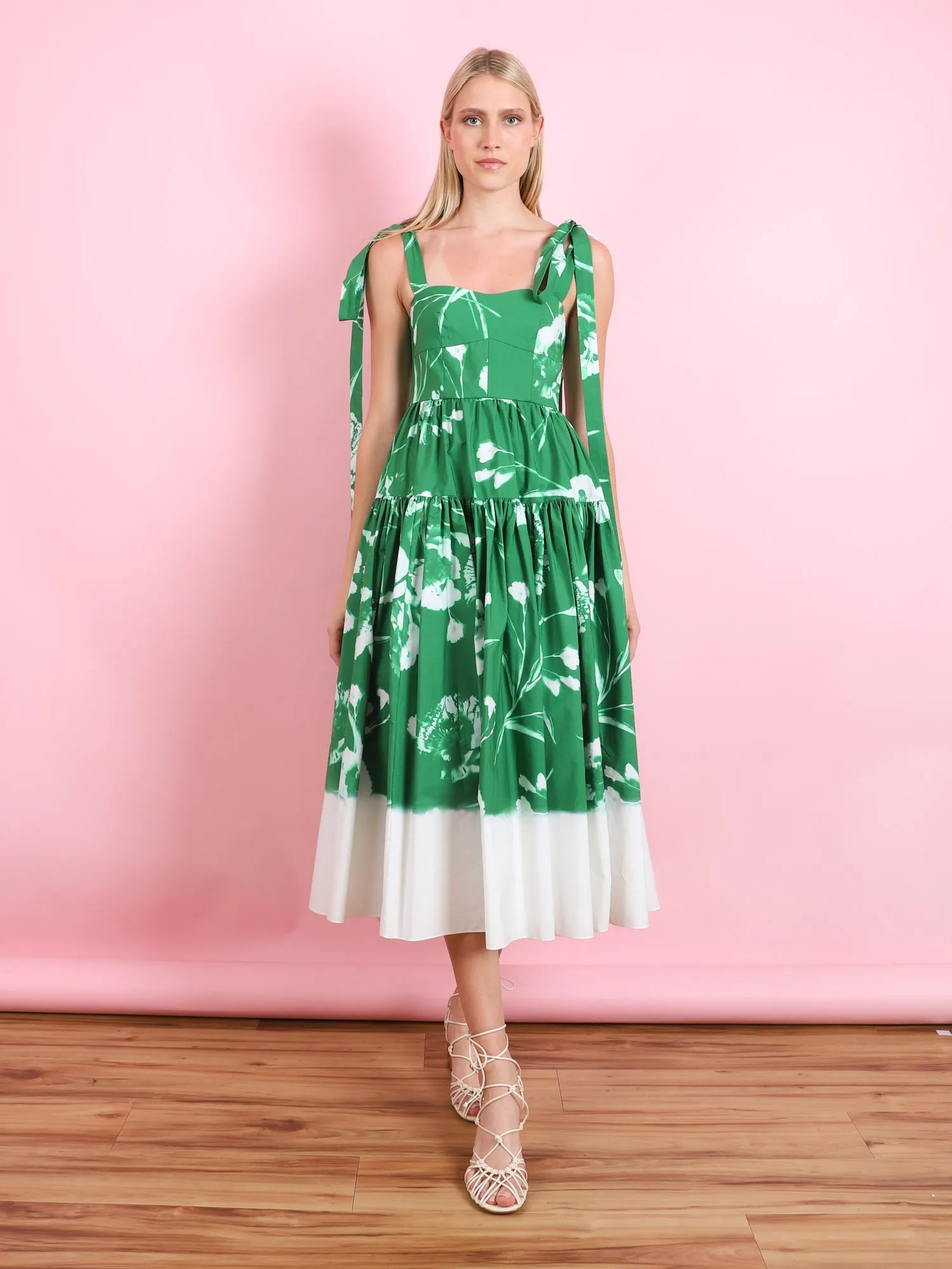 STRAPPY FIT AND FLARE MIDI DRESS