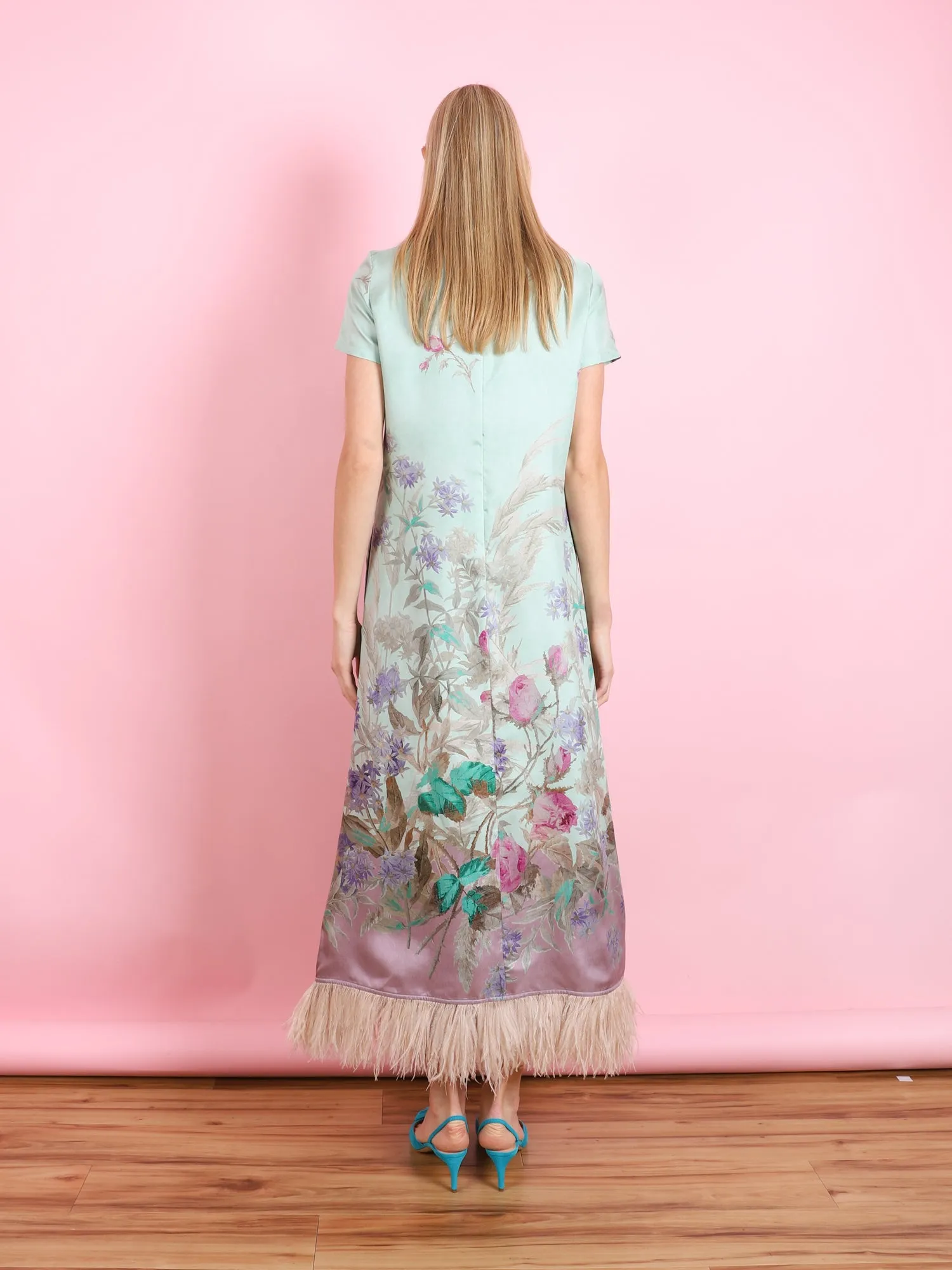 SWING DRESS WITH FEATHERS