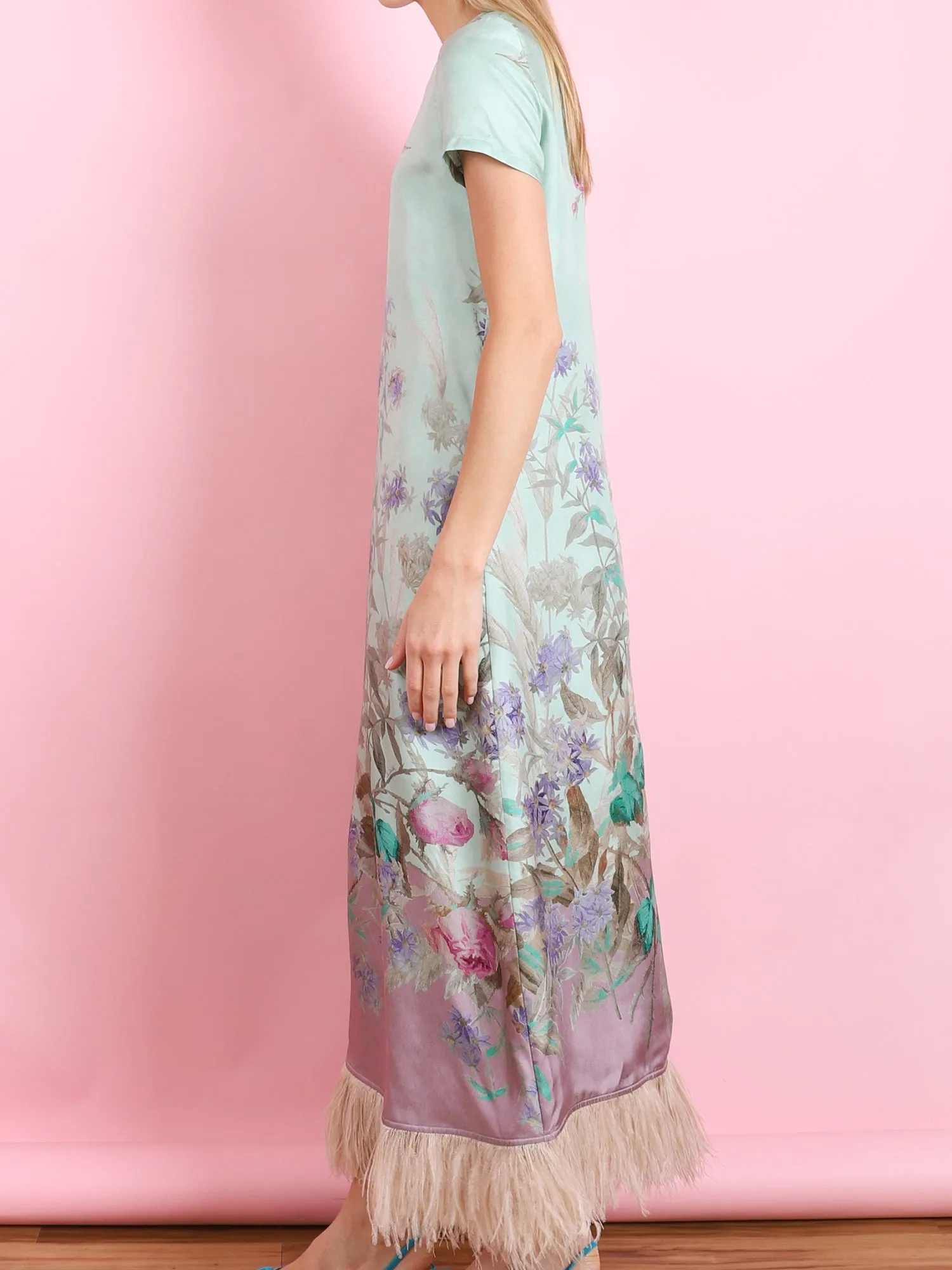 SWING DRESS WITH FEATHERS
