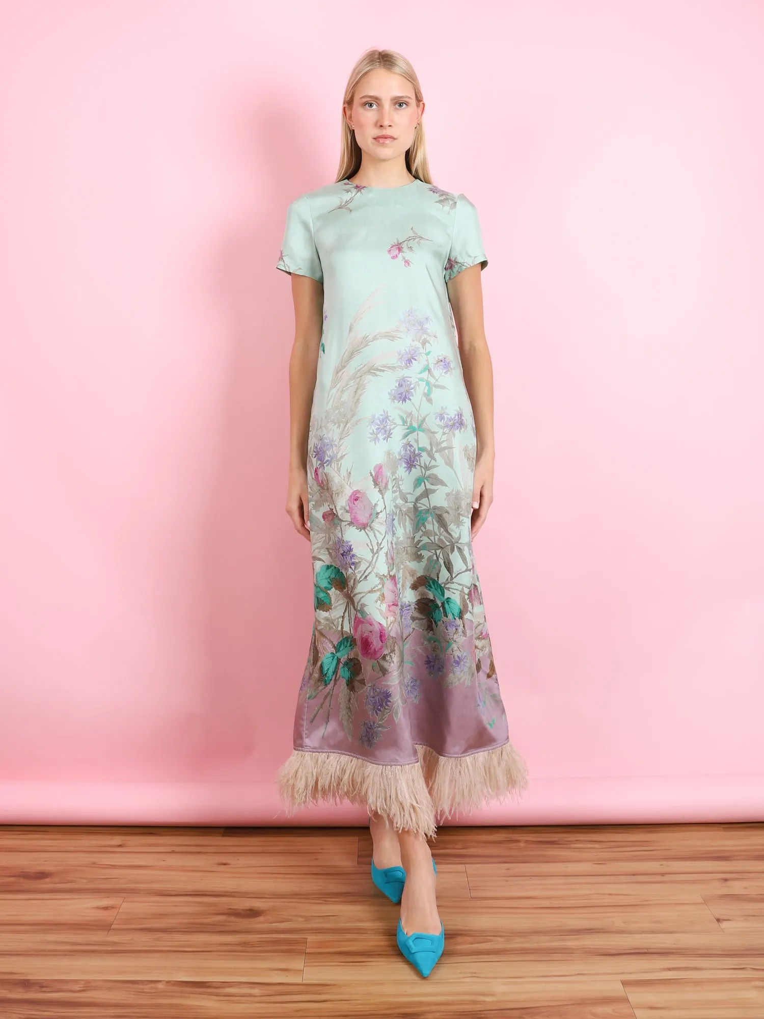 SWING DRESS WITH FEATHERS