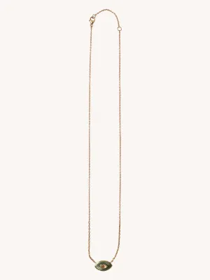 TAILSMAN OLIVE ENAMEL DIAMOND NECKLACE