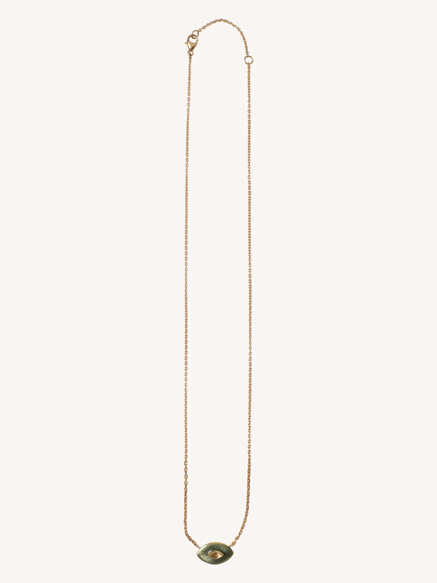 TAILSMAN OLIVE ENAMEL DIAMOND NECKLACE