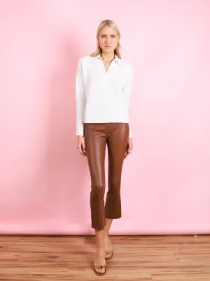 TAN CROP FLARE LEGGING