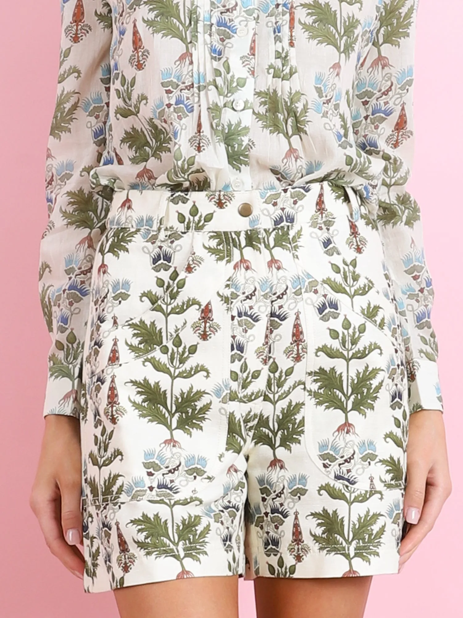 TEIA PERSIAN BOTTANIC COTTON LINEN SKIRT
