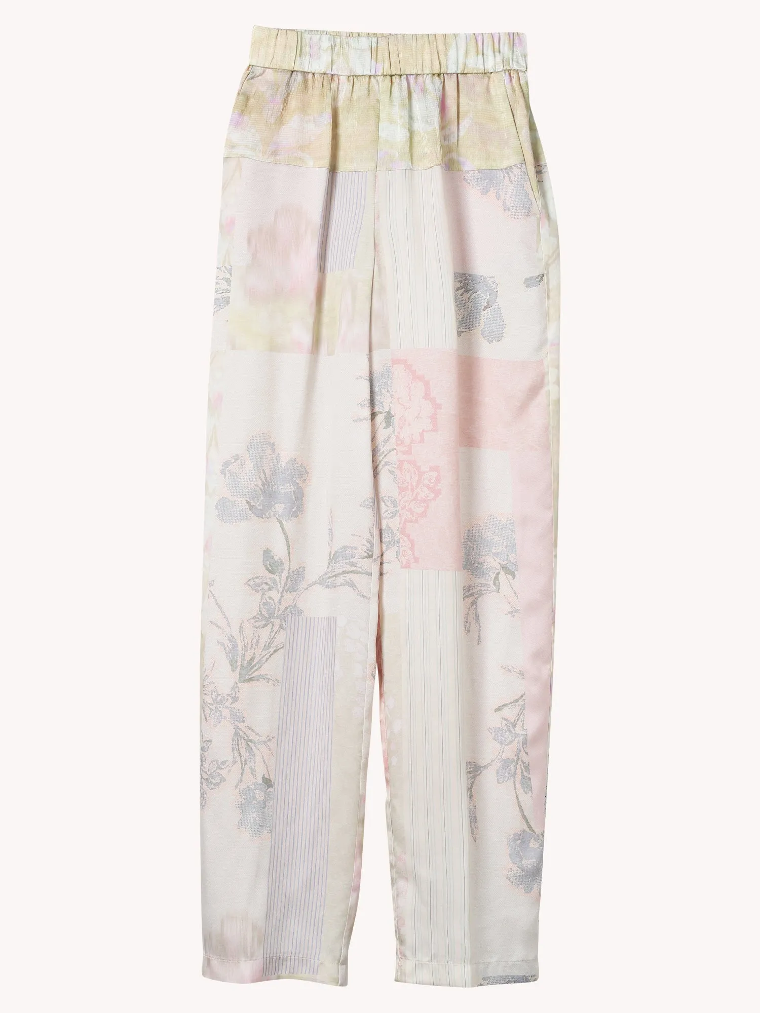 THE SACRED GARDEN PRINT SILK PANTS