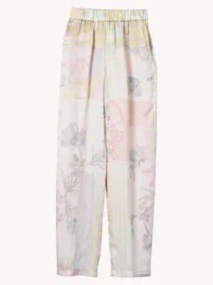 THE SACRED GARDEN PRINT SILK PANTS