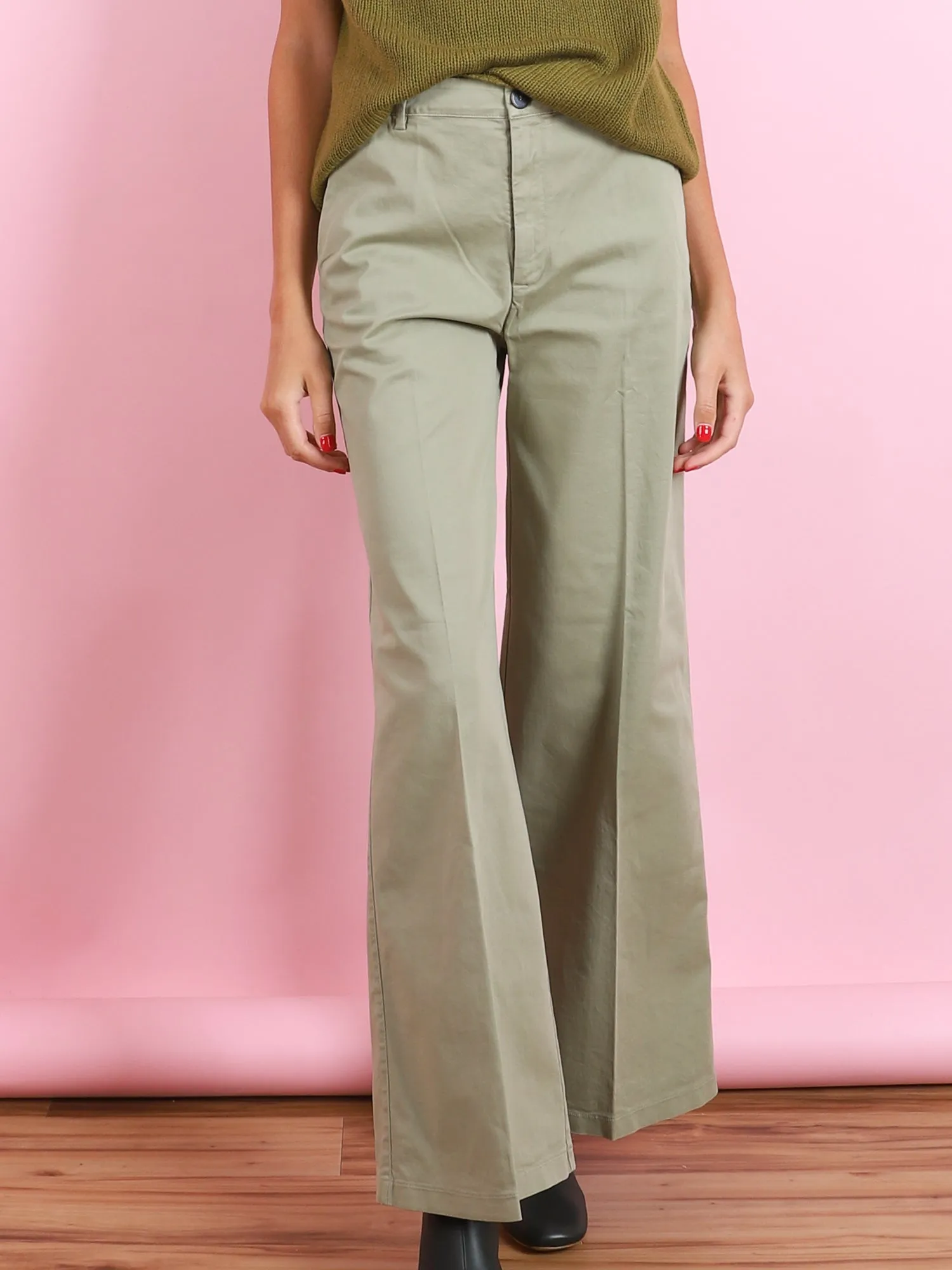 Twill Wide Leg Pants