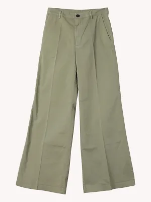 Twill Wide Leg Pants