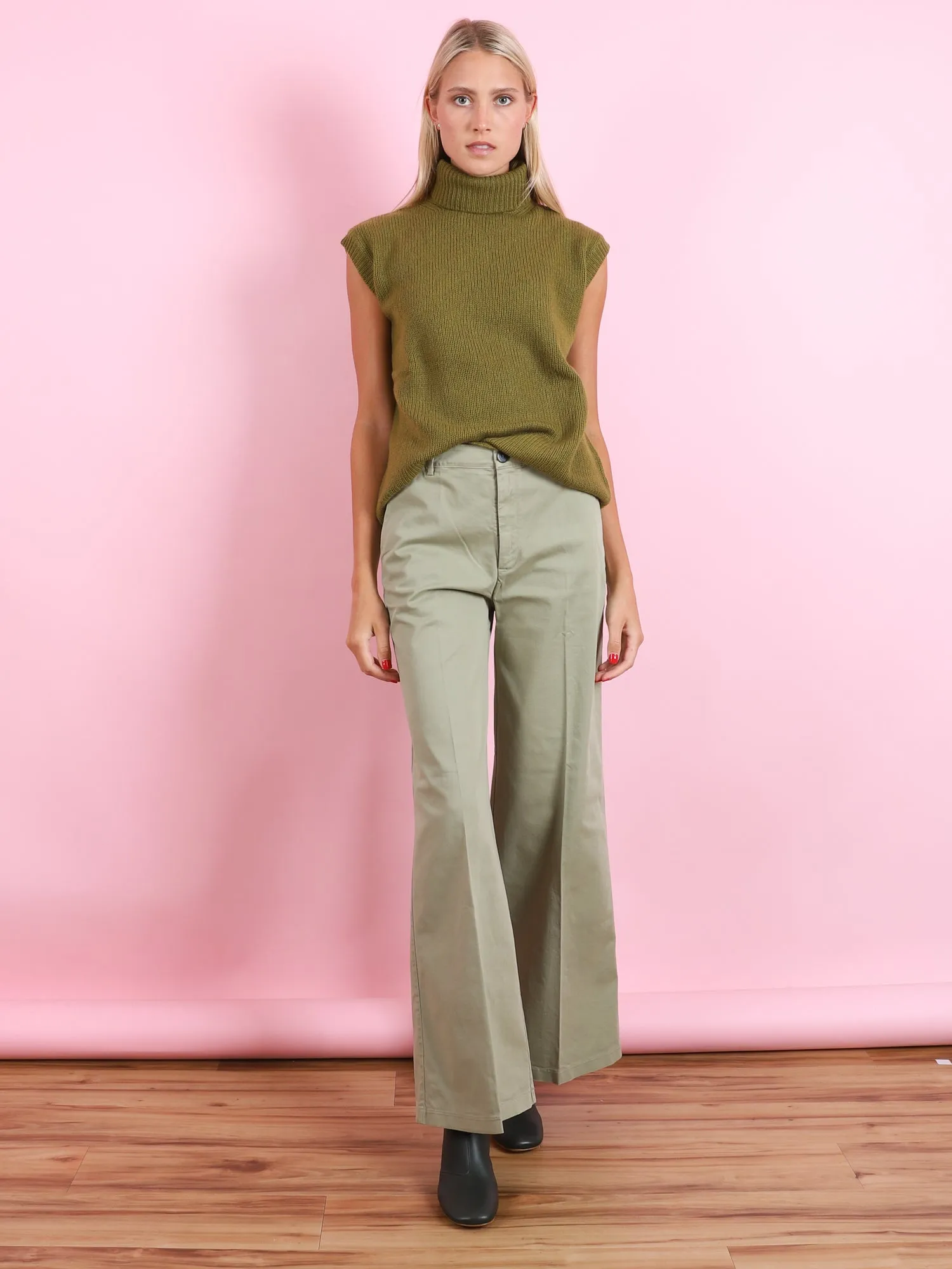 Twill Wide Leg Pants