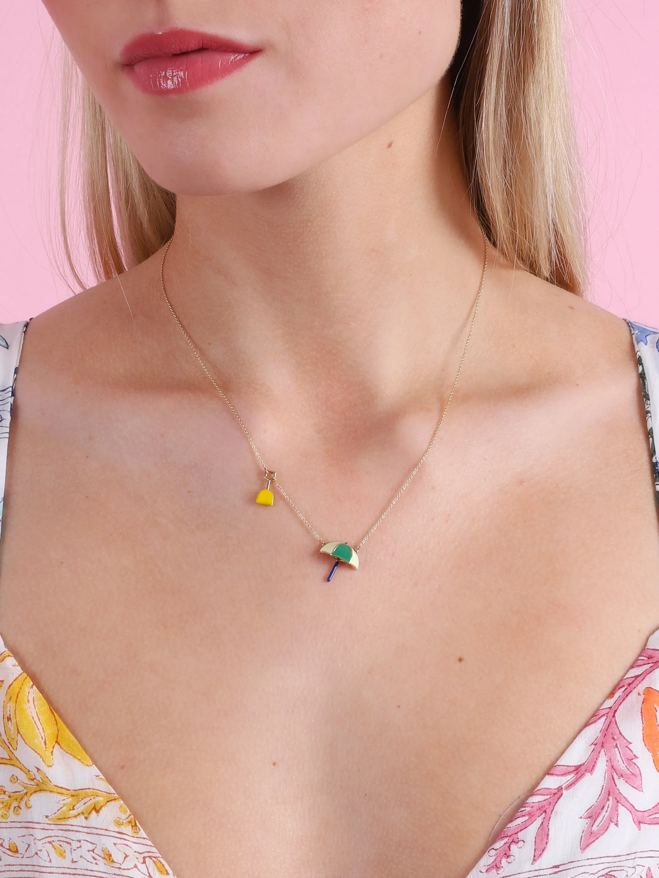 Umbrella Enamel Necklace