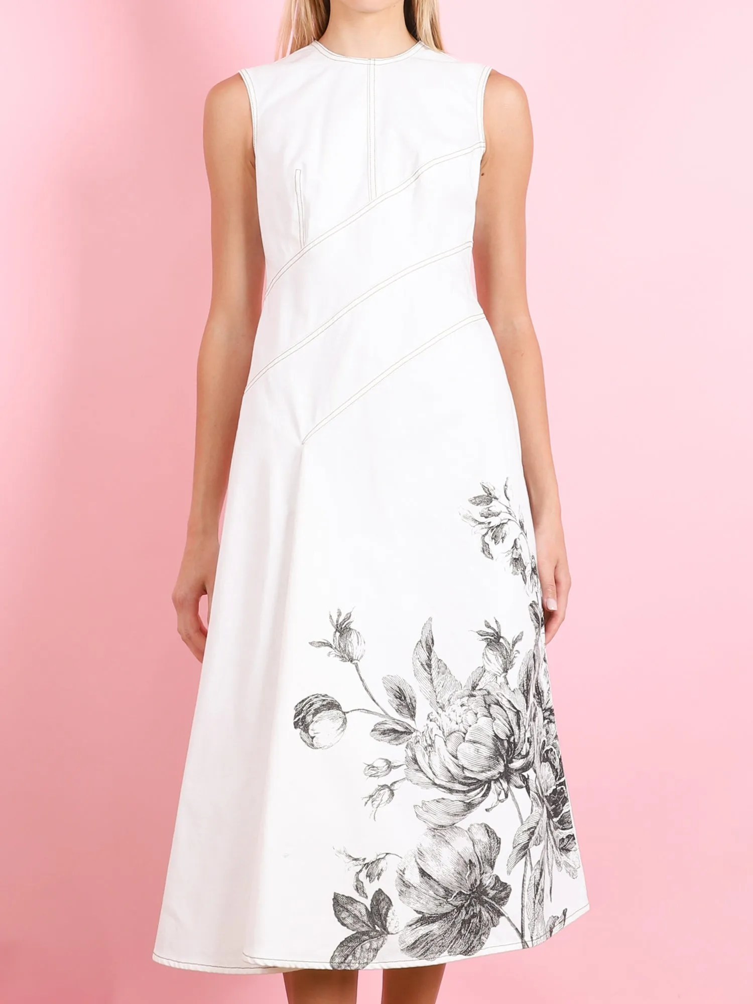 VIOLETTA ETCHING DENIM DRESS