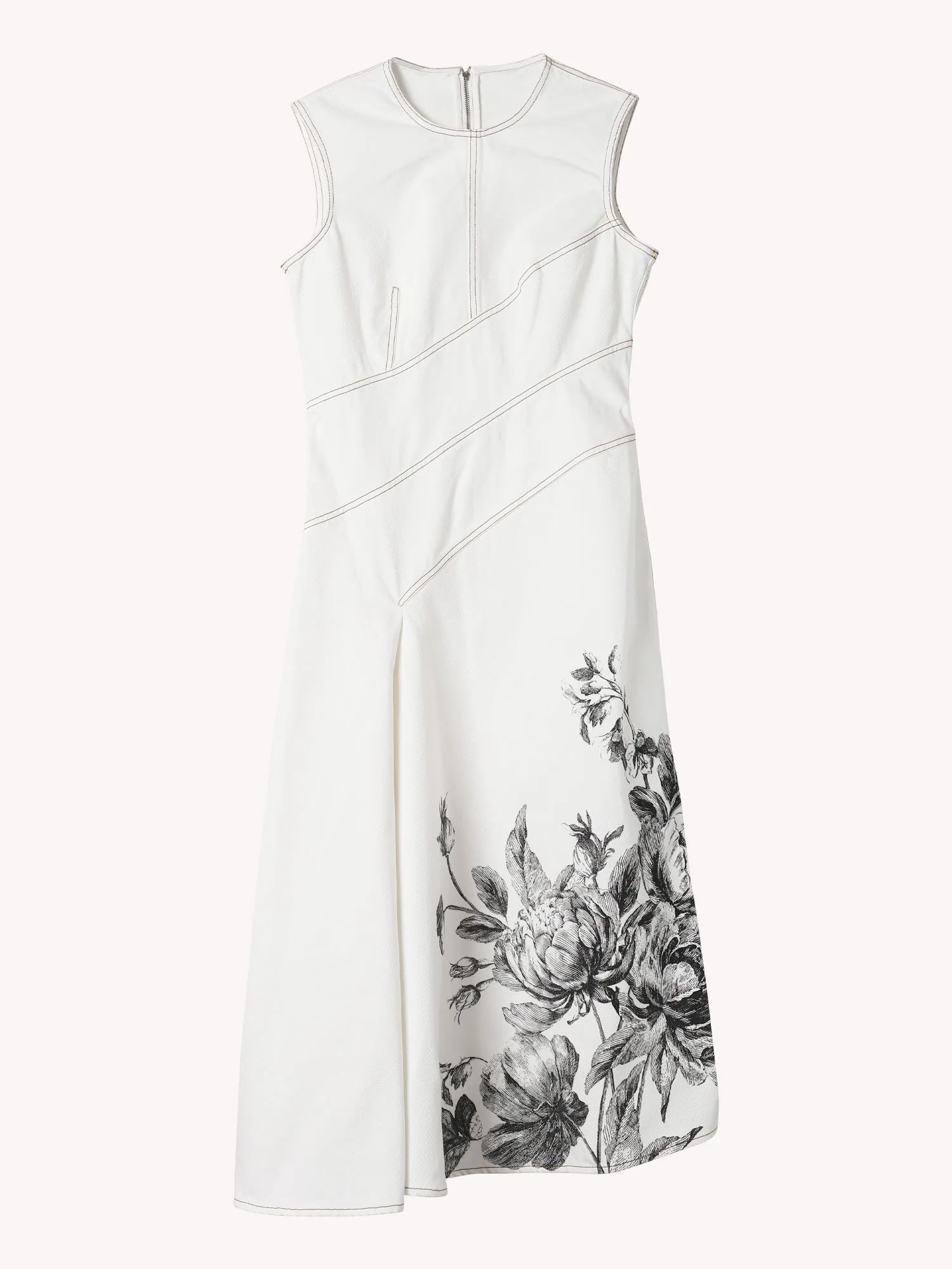 VIOLETTA ETCHING DENIM DRESS